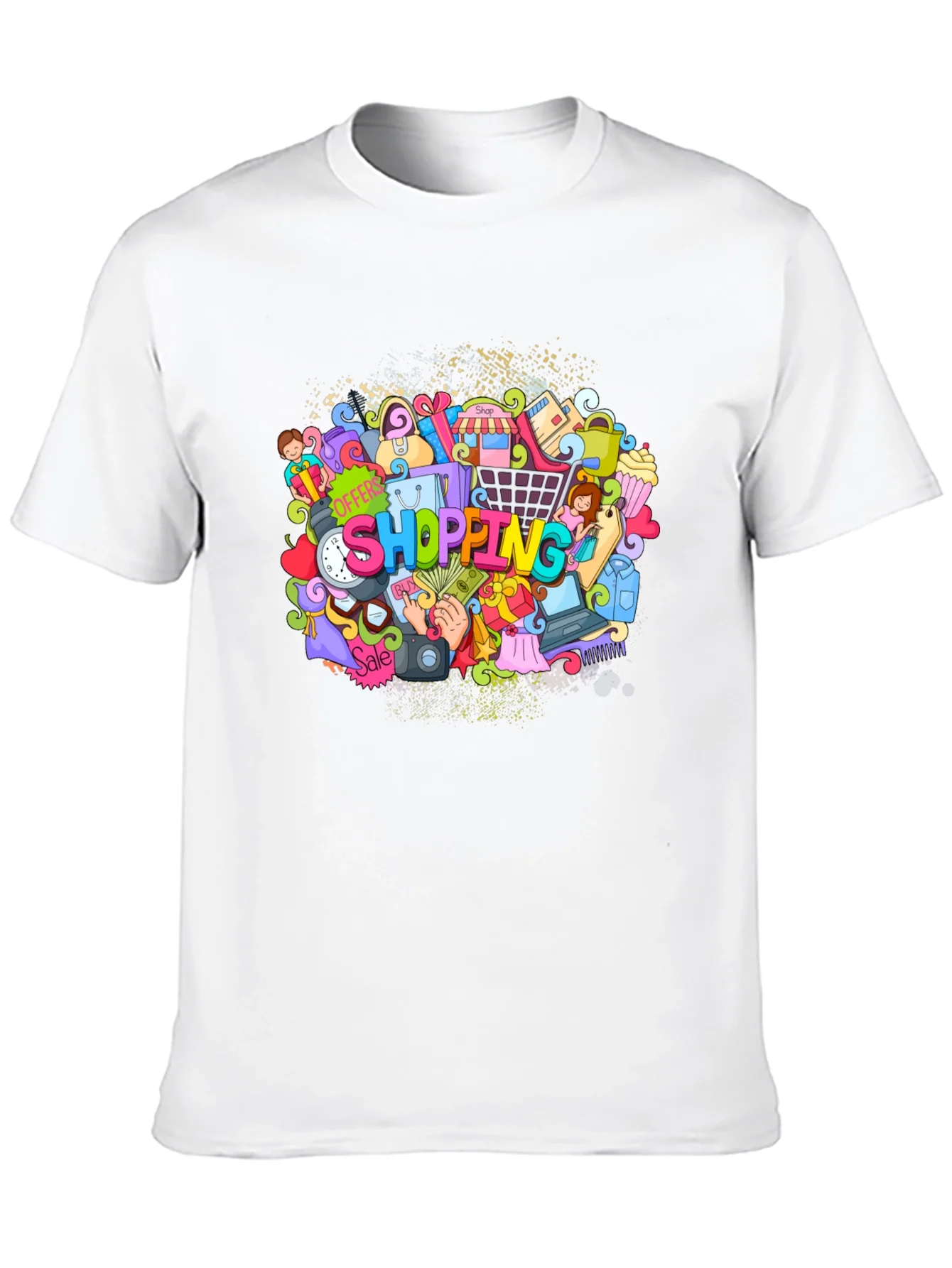 Camiseta Negra Estampado Shopping