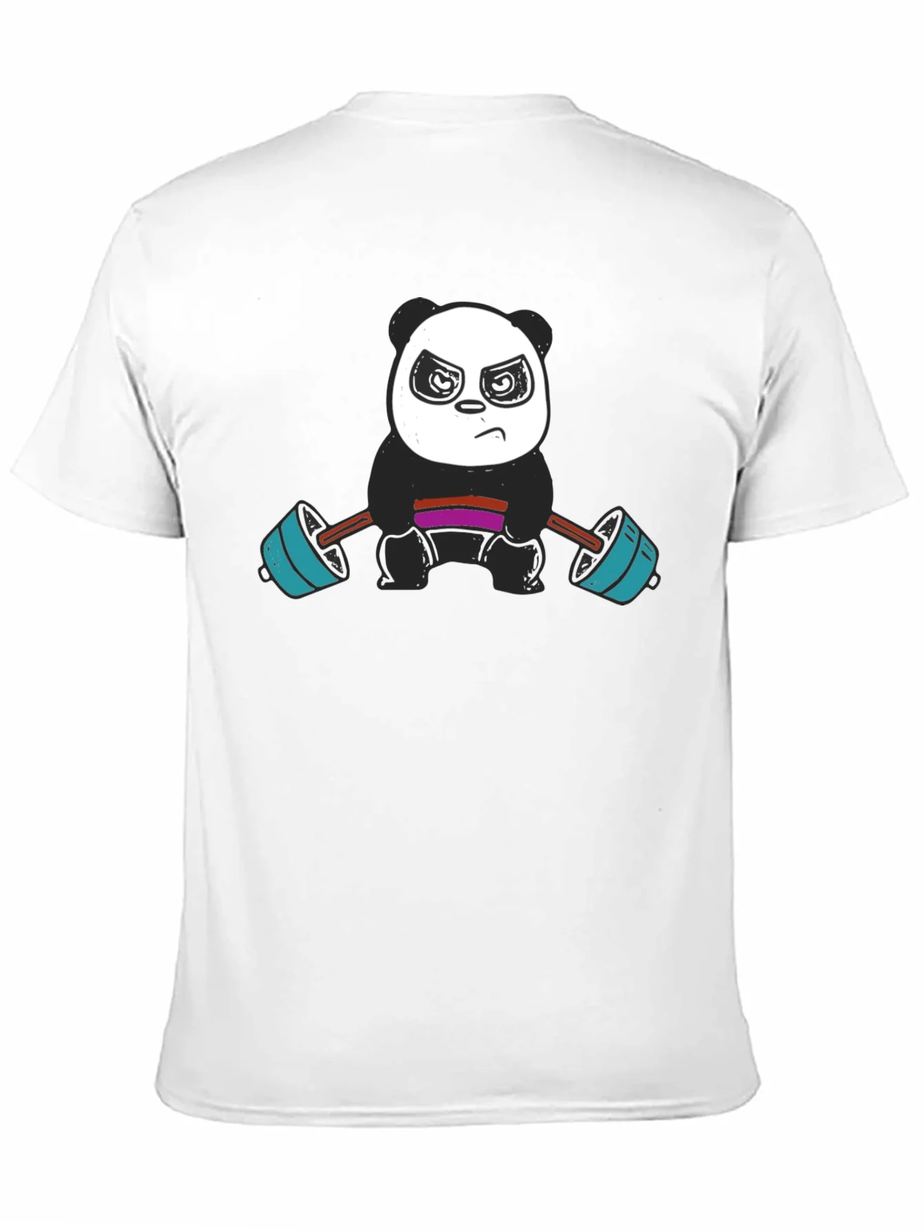 Rebbecca Weightlifting Panda Graphic Tee - Black Cotton T-Shirt