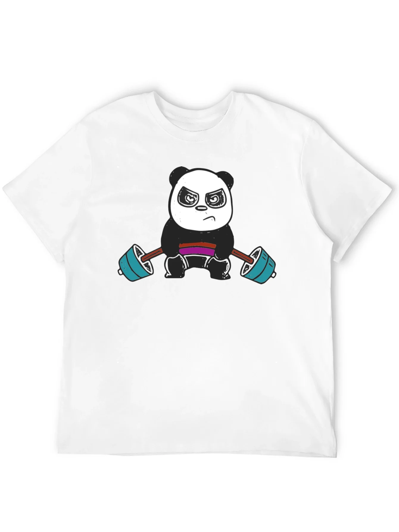 Rebbecca Weightlifting Panda Graphic Tee - Black Cotton T-Shirt