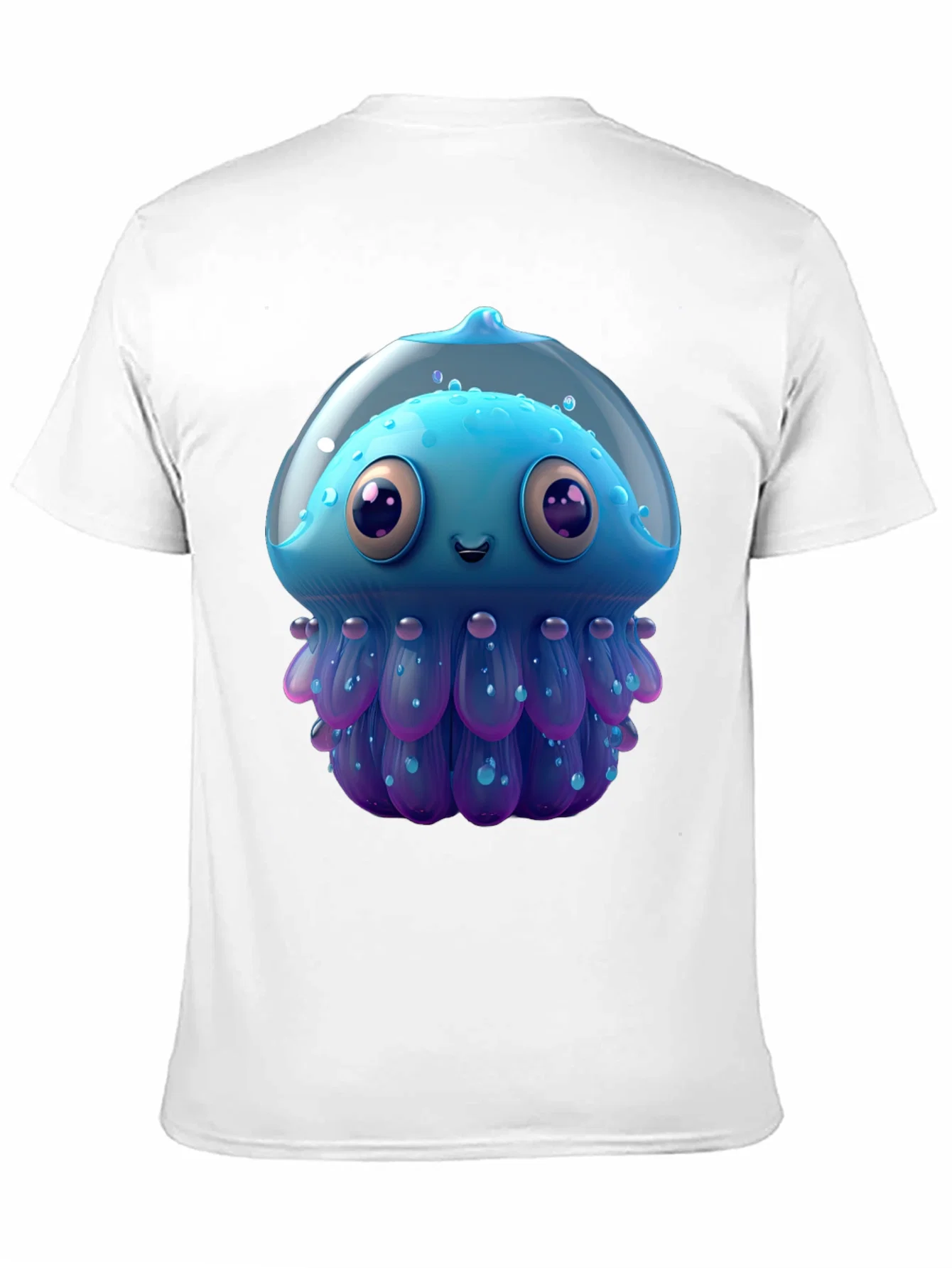 Rebbecca Cartoon Jellyfish Graphic Tee - Black Casual T-Shirt