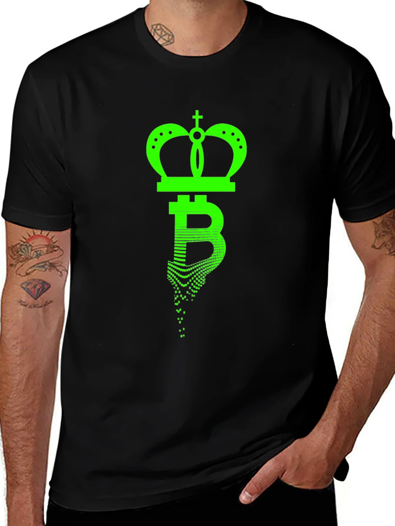 Rebbecca Bitcoin King Black T-Shirt - Crypto Crown Tee