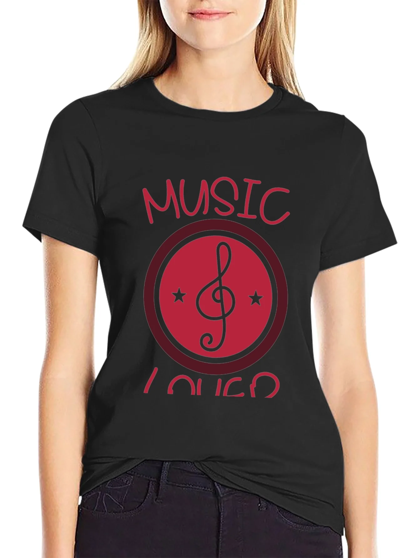 Camiseta Negra con Dise?o Musical