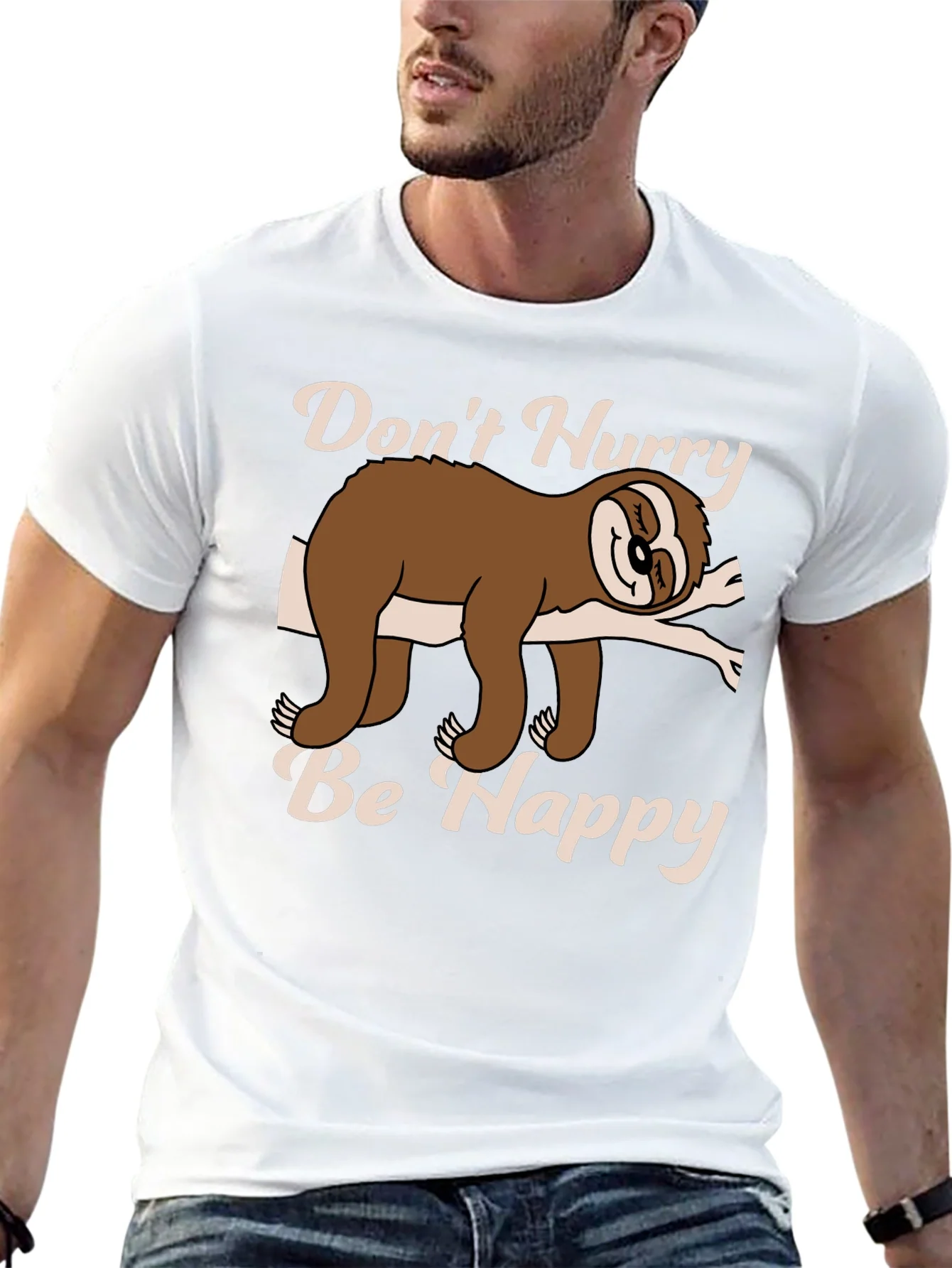 Rebbecca Dont Hurry Be Happy Sloth T-Shirt