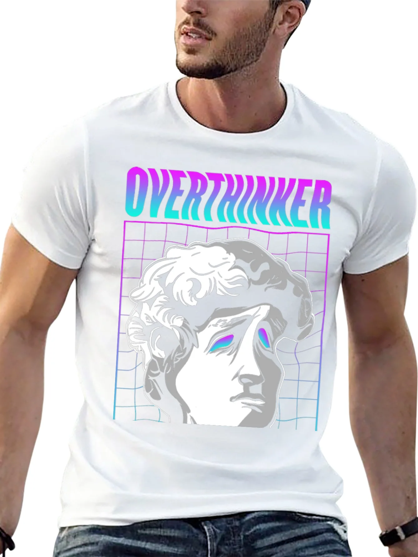 Rebbecca Overthinker Vaporwave T-Shirt - Aesthetic Design