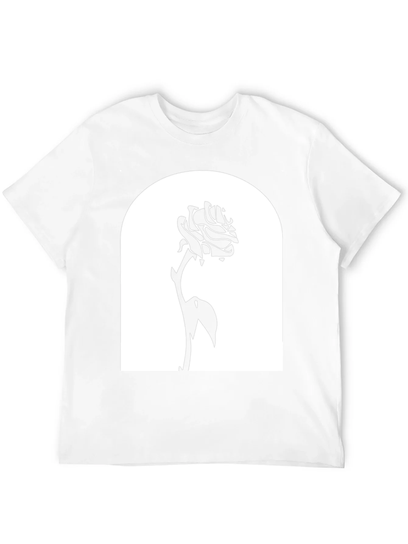 Camiseta Negra con Rosa en Marco Blanco