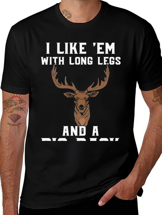 Rebbecca I Like Em Long Legs Deer Graphic Tee