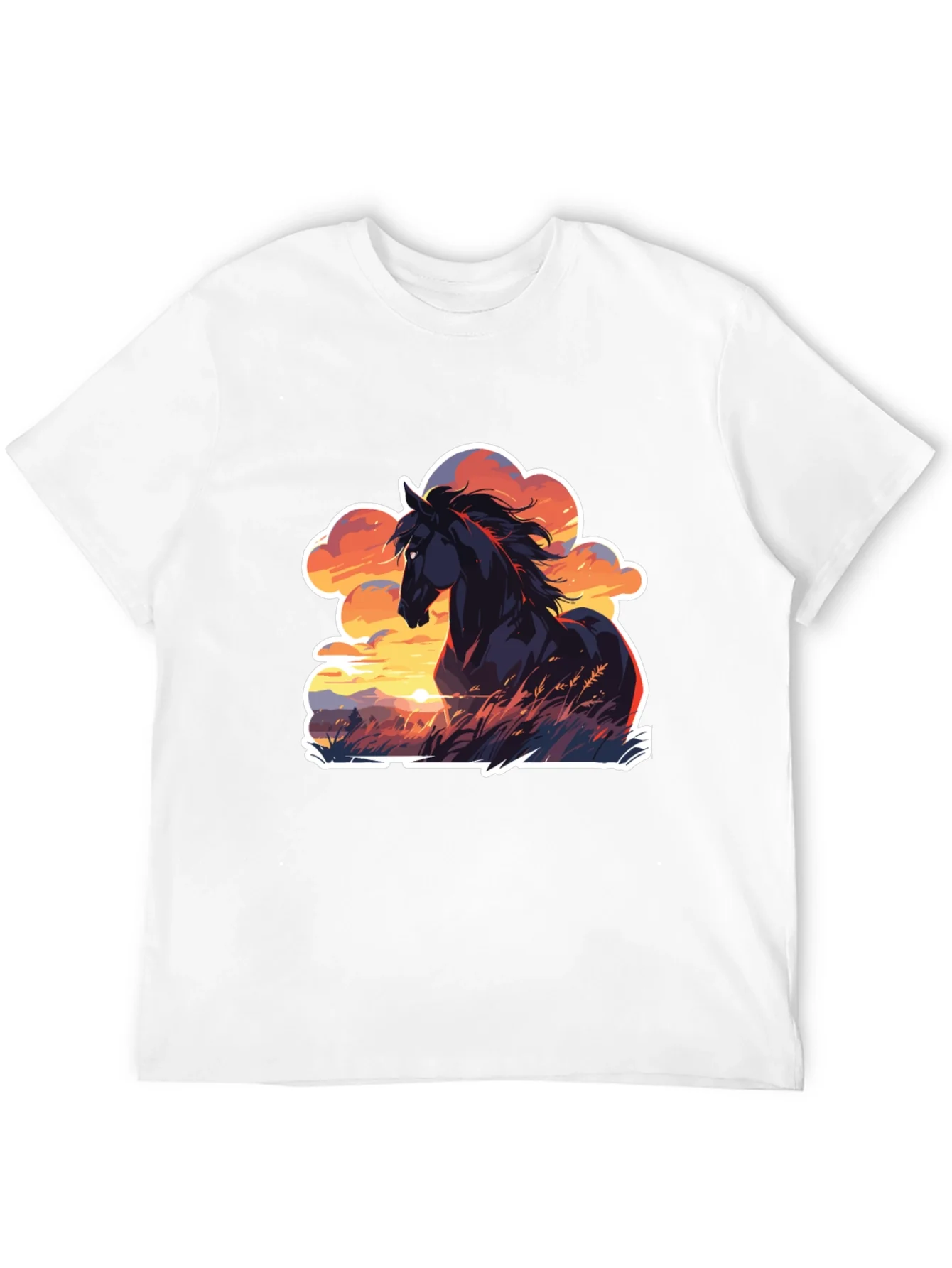 Rebbecca Horse Sunset T-Shirt: Black Graphic Tee