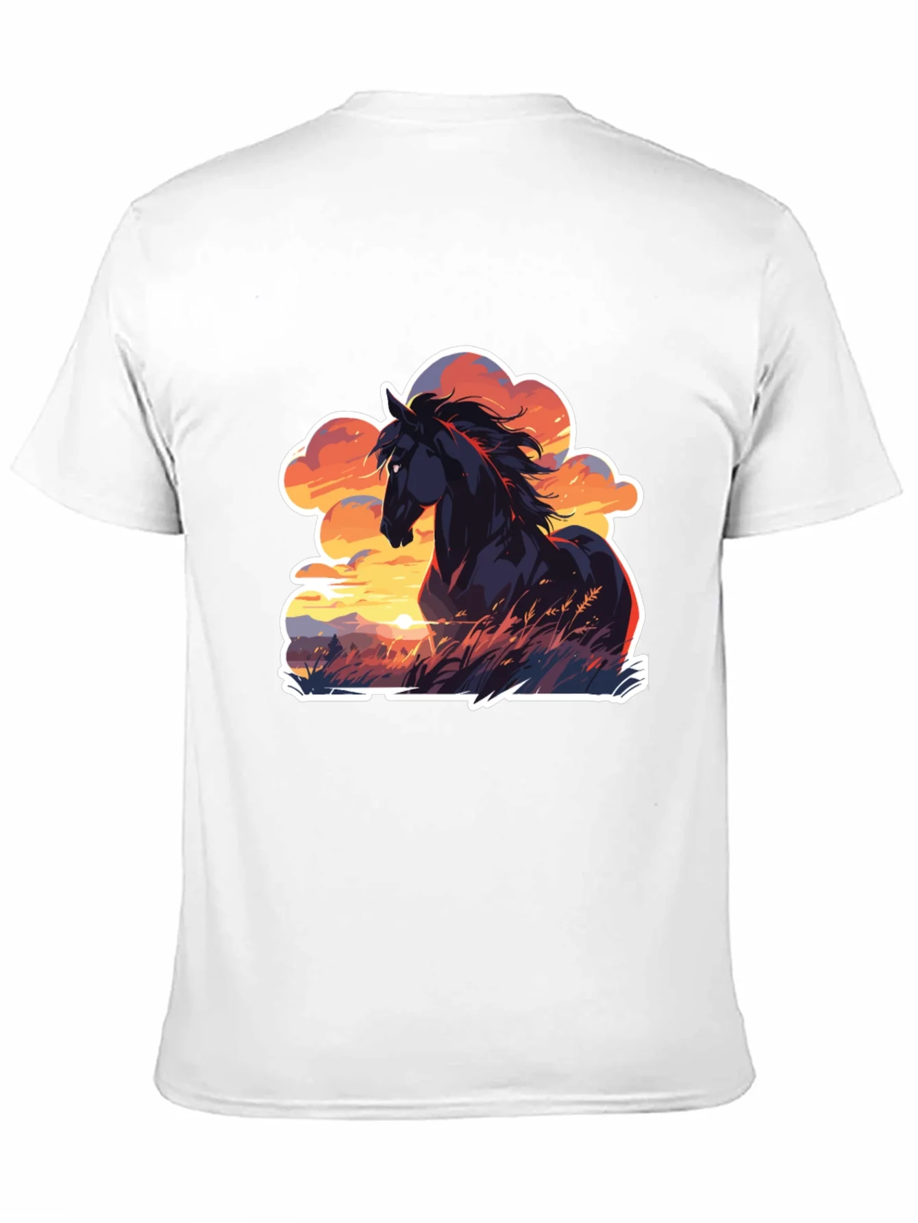 Rebbecca Horse Sunset T-Shirt: Black Graphic Tee