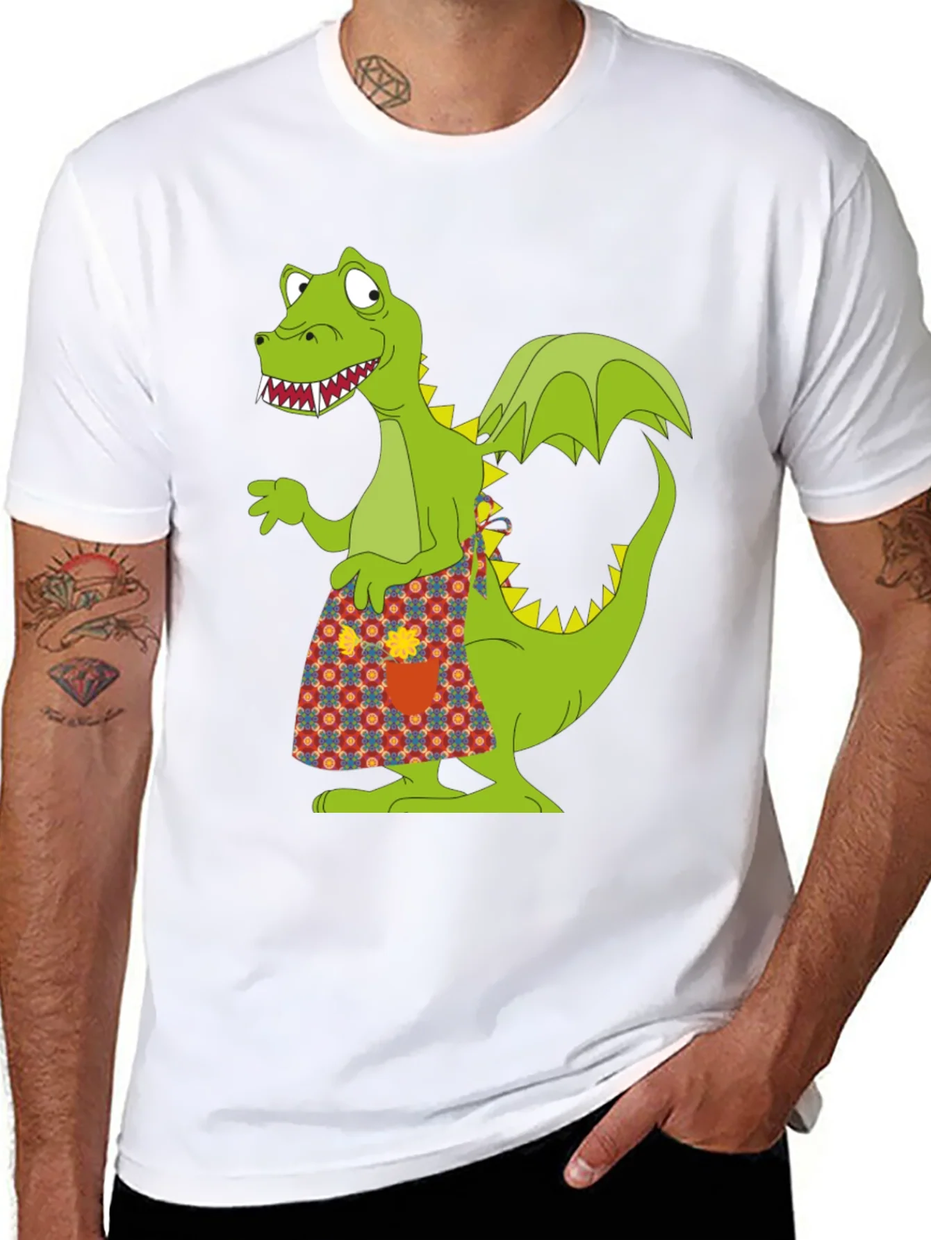 Rebbecca Funny Dragon Graphic Tee - Quirky Black T-Shirt