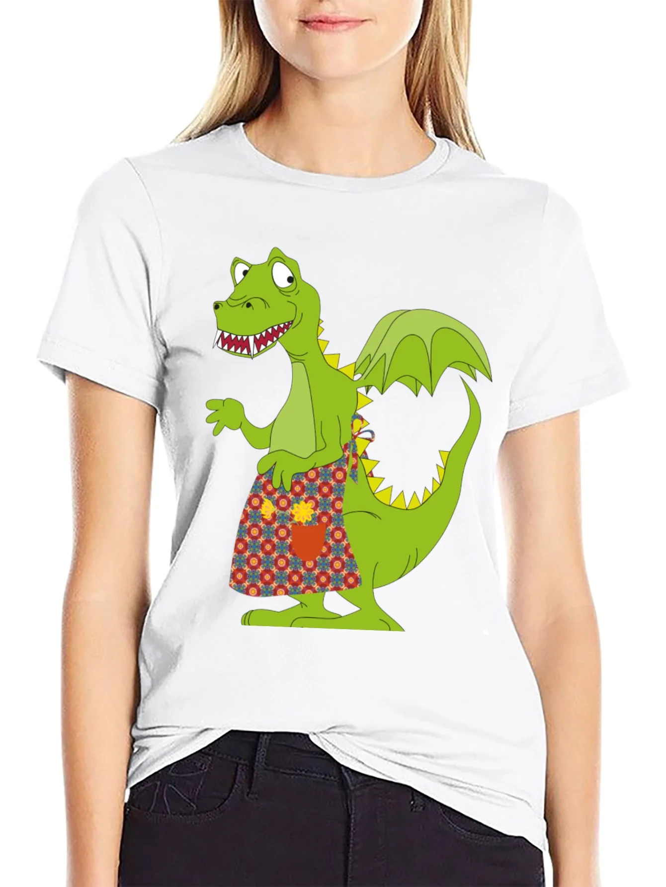 Rebbecca Funny Dragon Graphic Tee - Quirky Black T-Shirt