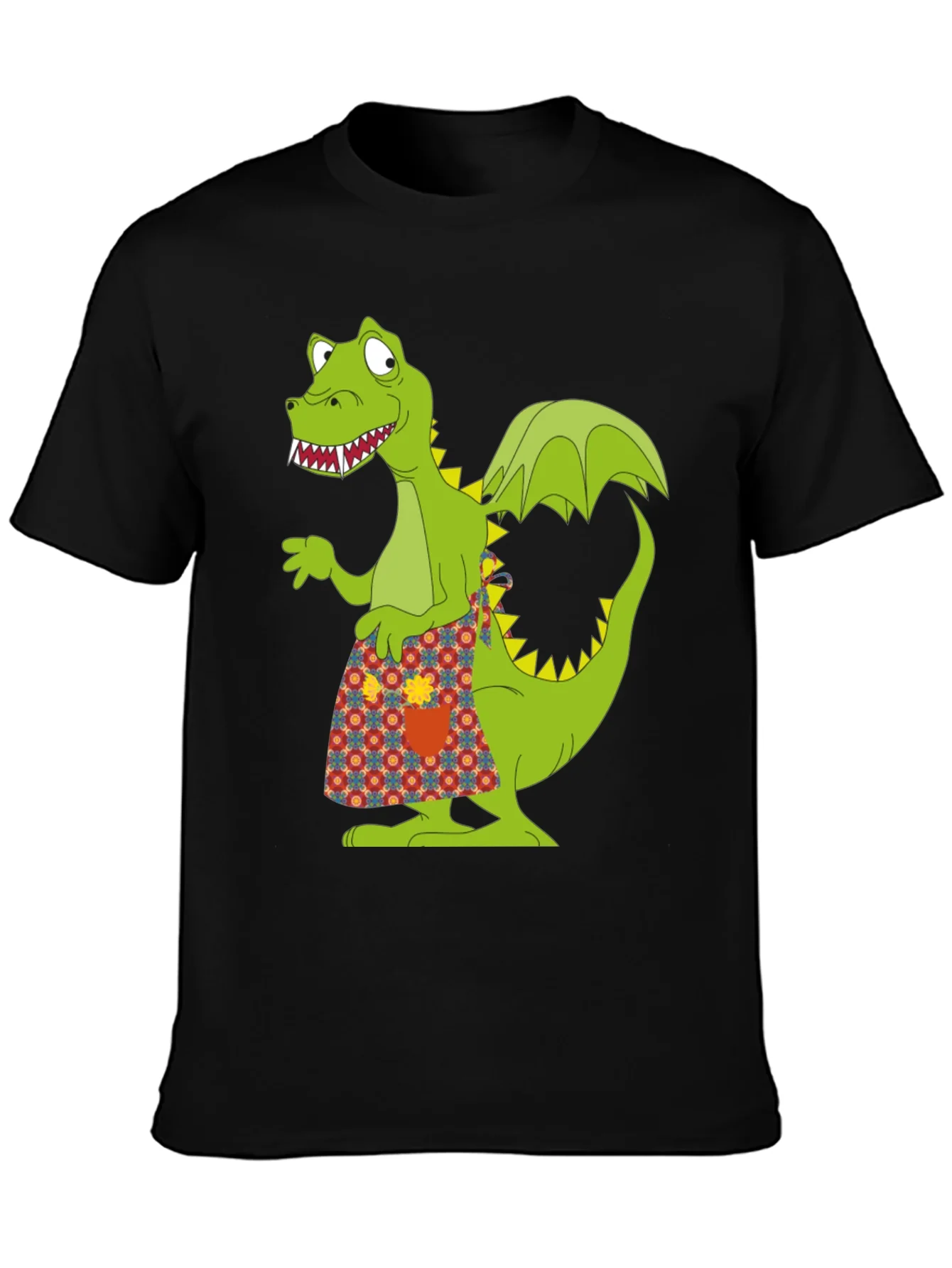 Rebbecca Funny Dragon Graphic Tee - Quirky Black T-Shirt