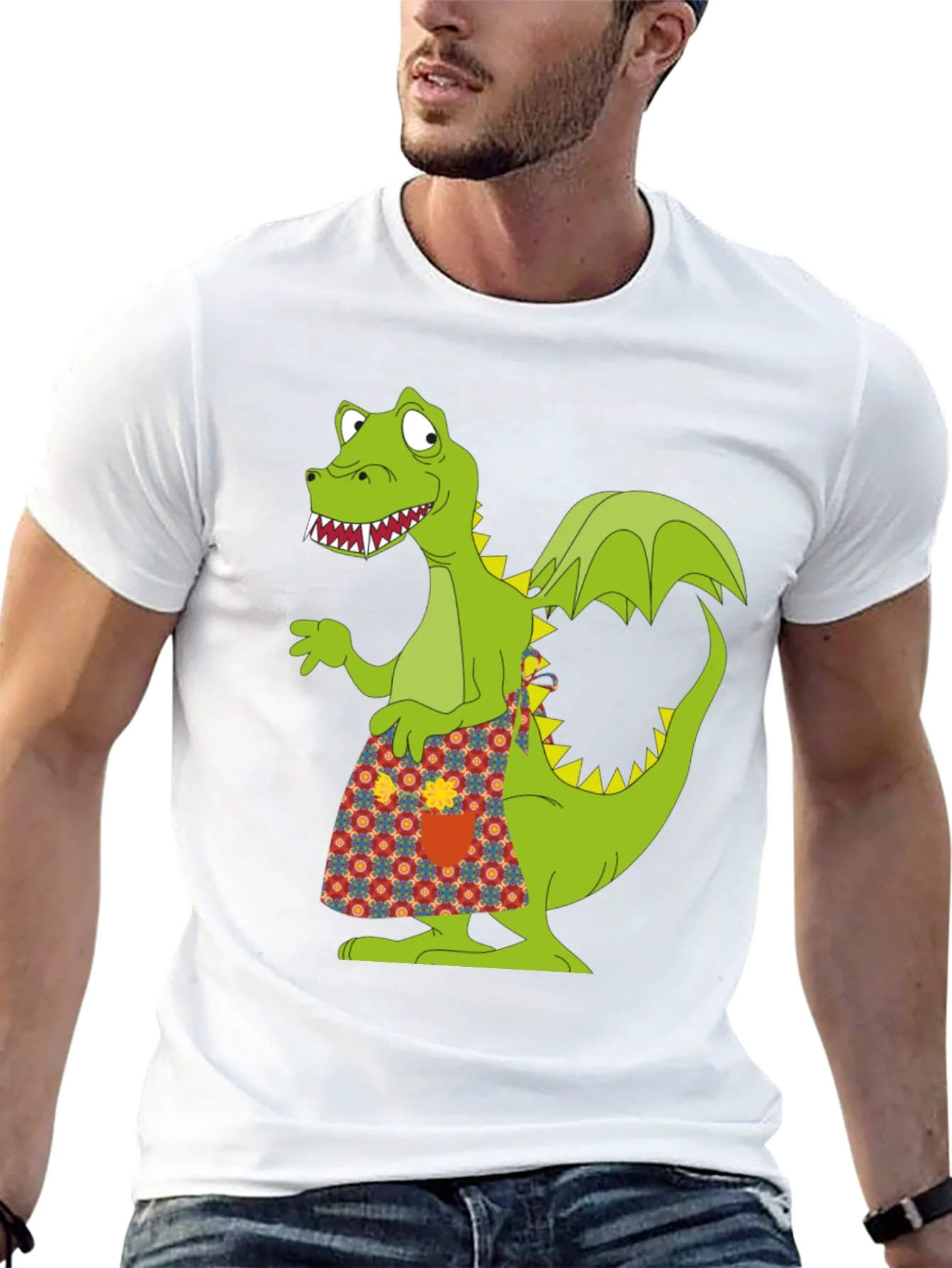 Rebbecca Funny Dragon Graphic Tee - Quirky Black T-Shirt
