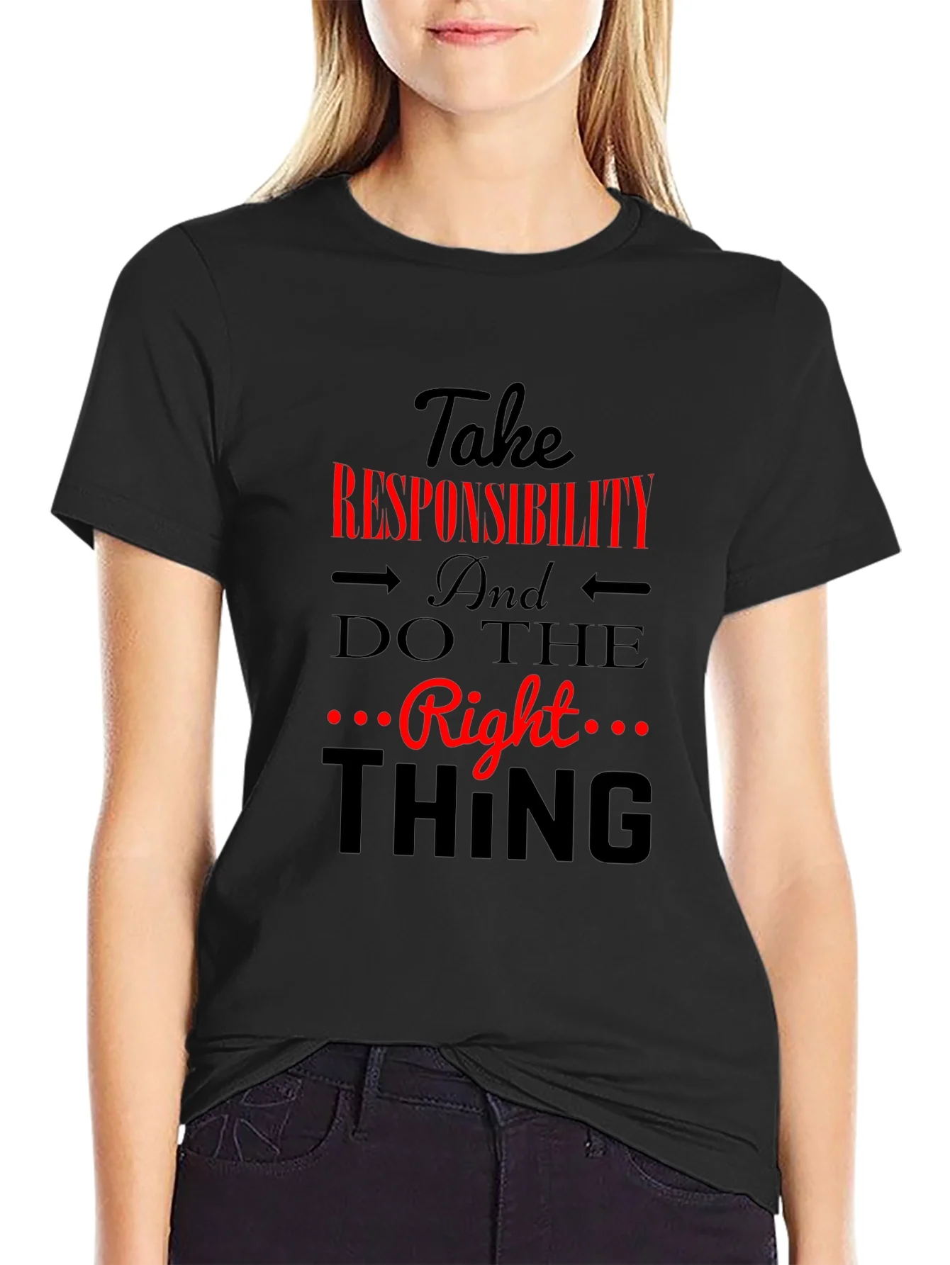 Rebbecca Take Responsibility Black Graphic Tee