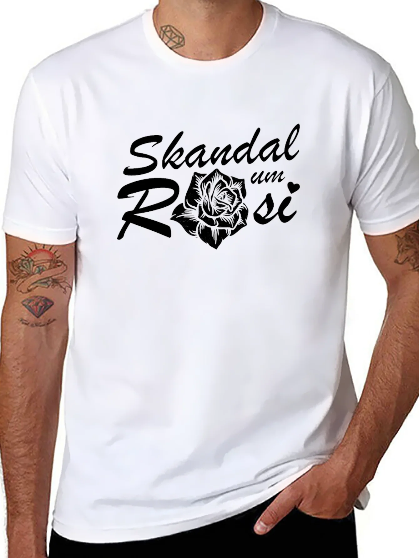 Rebbecca Skandal Um Rosi Rose Graphic Black T-Shirt