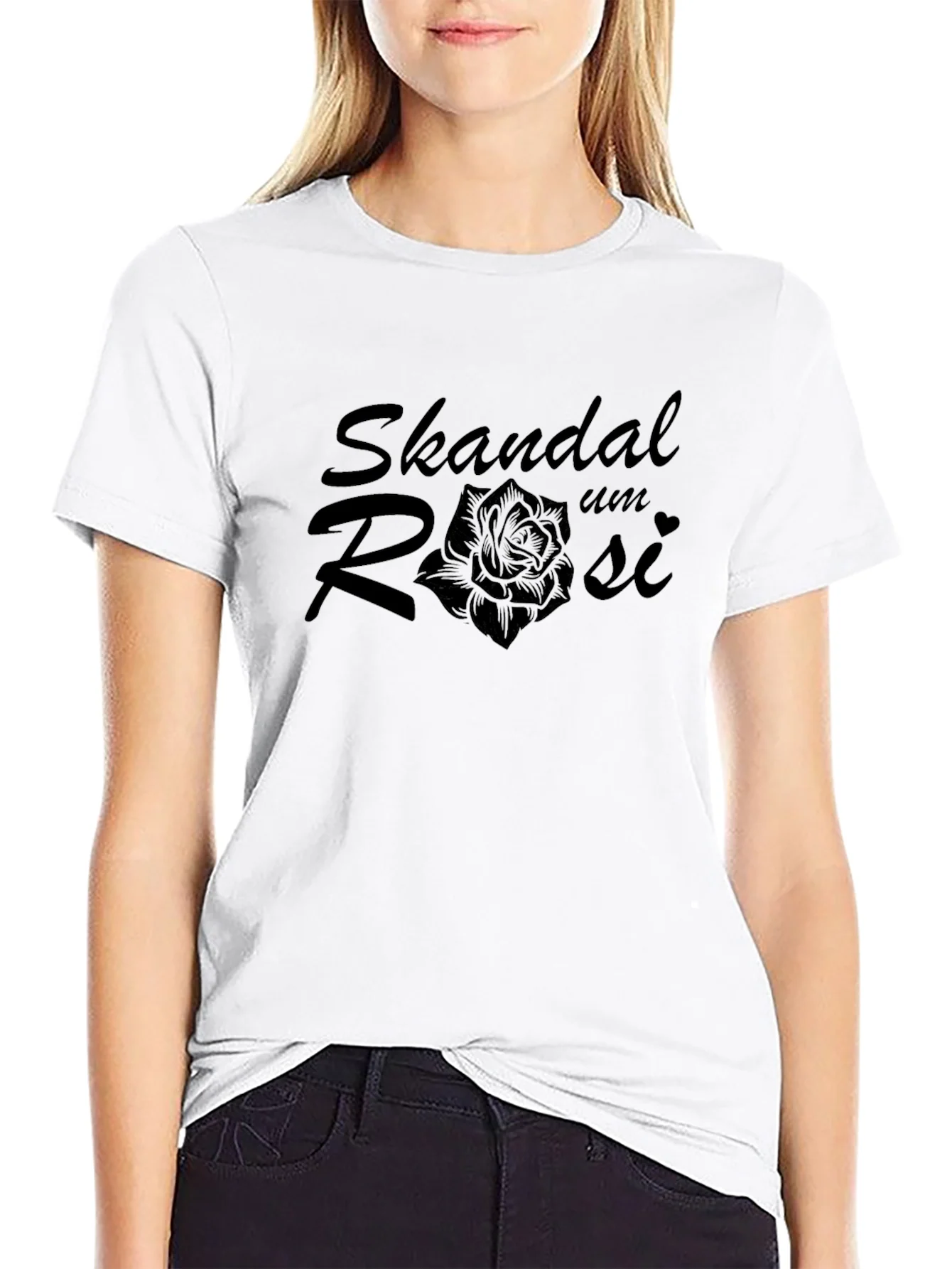 Rebbecca Skandal Um Rosi Rose Graphic Black T-Shirt