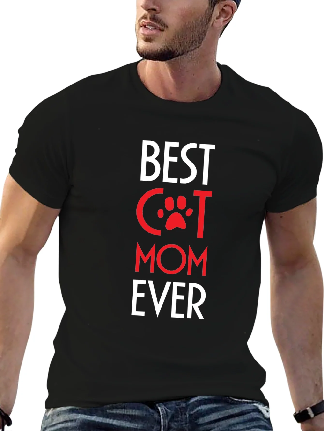 Camiseta Negra Best Cat Mom Ever