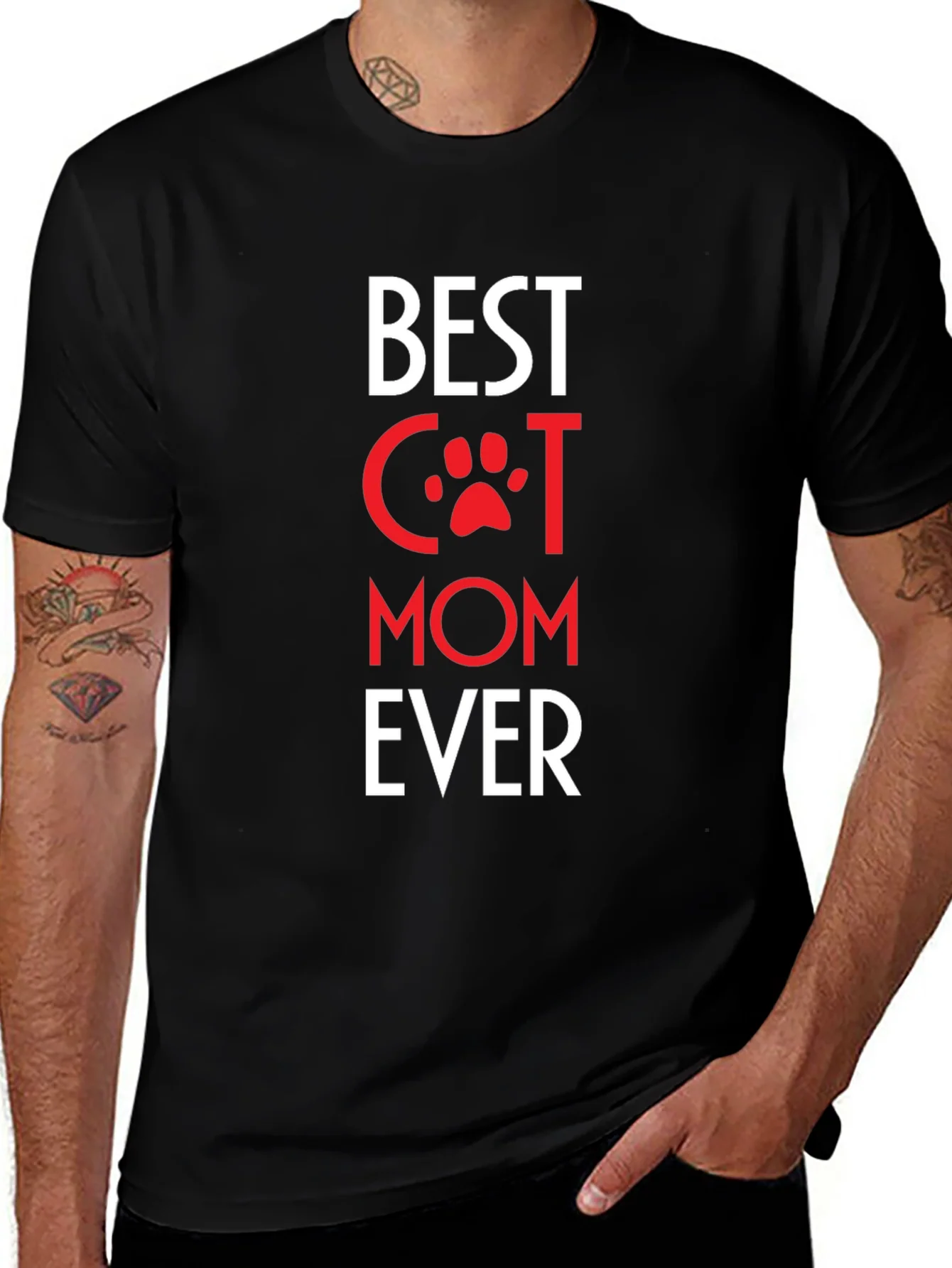 Camiseta Negra Best Cat Mom Ever