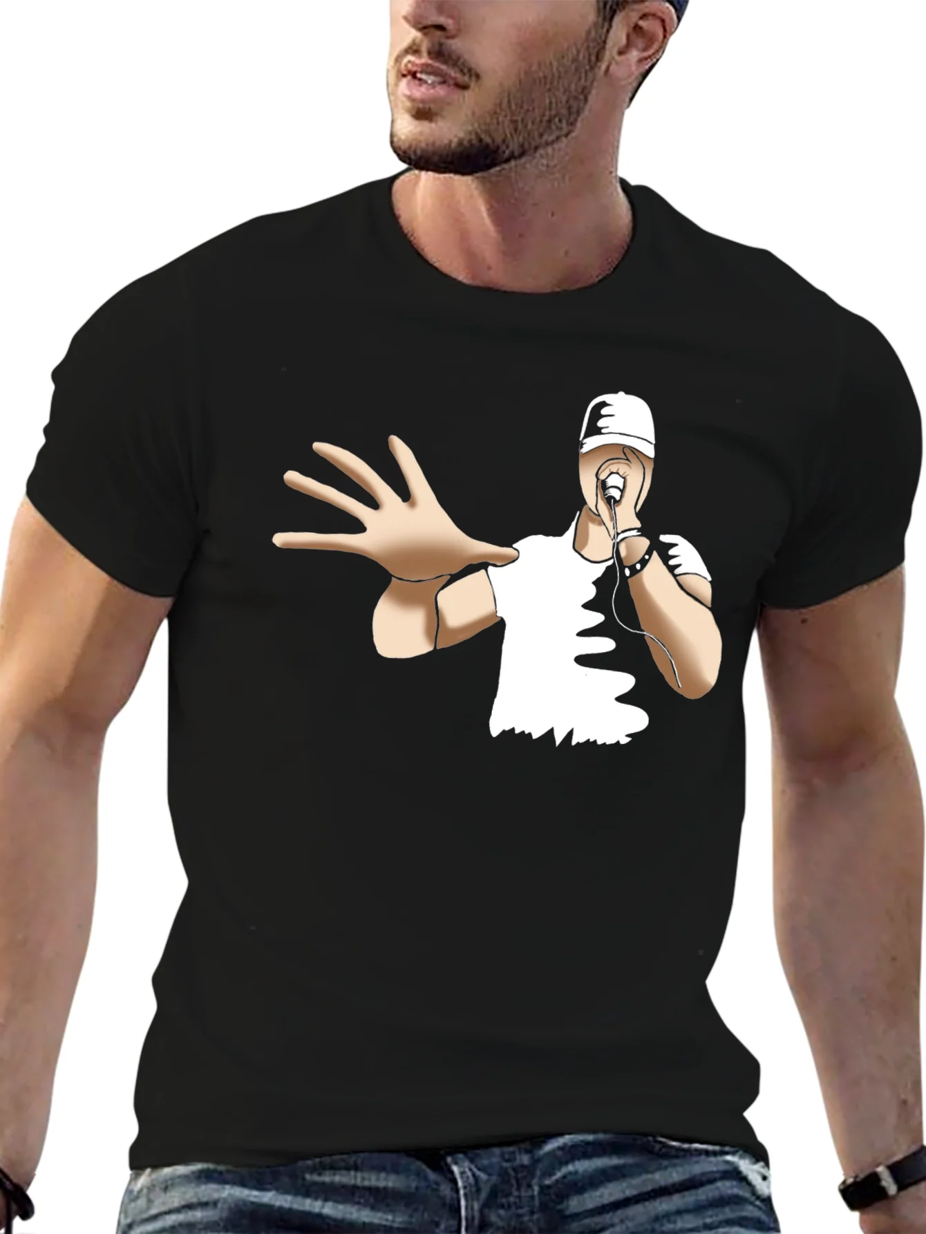 Rebbecca Cool Cartoon Rapper Black T-Shirt