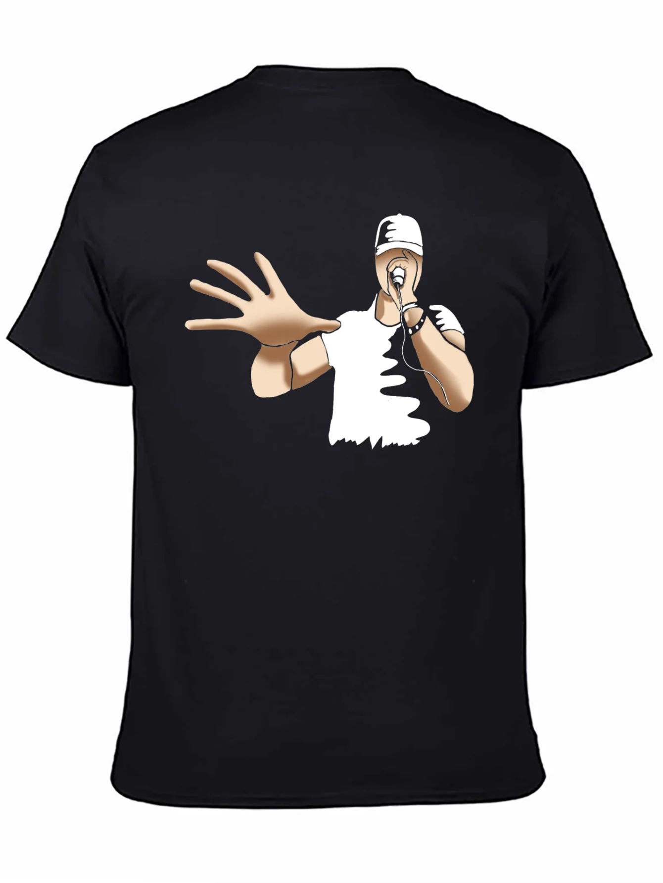 Rebbecca Cool Cartoon Rapper Black T-Shirt