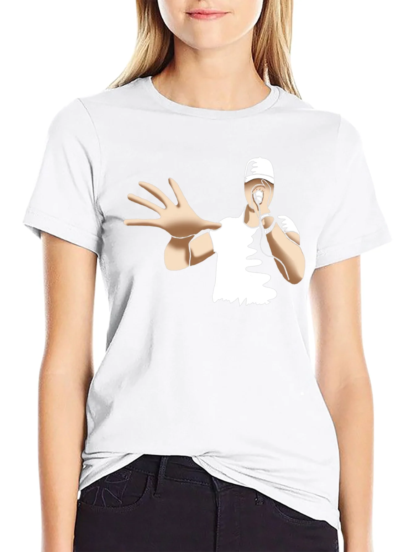 Rebbecca Cool Cartoon Rapper Black T-Shirt