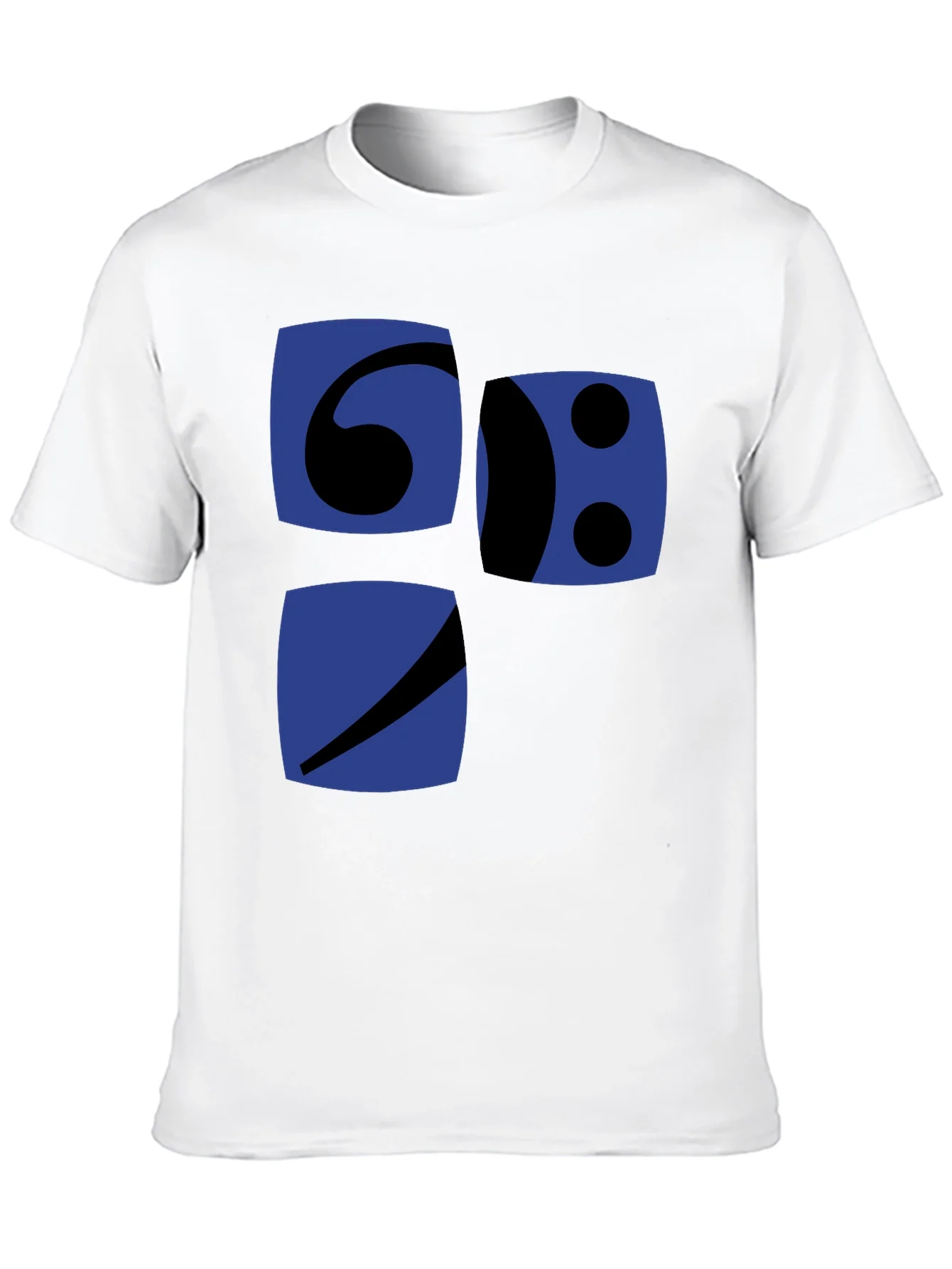 Camiseta Negra con Dise?o Gr¨¢fico Abstracto en Azul