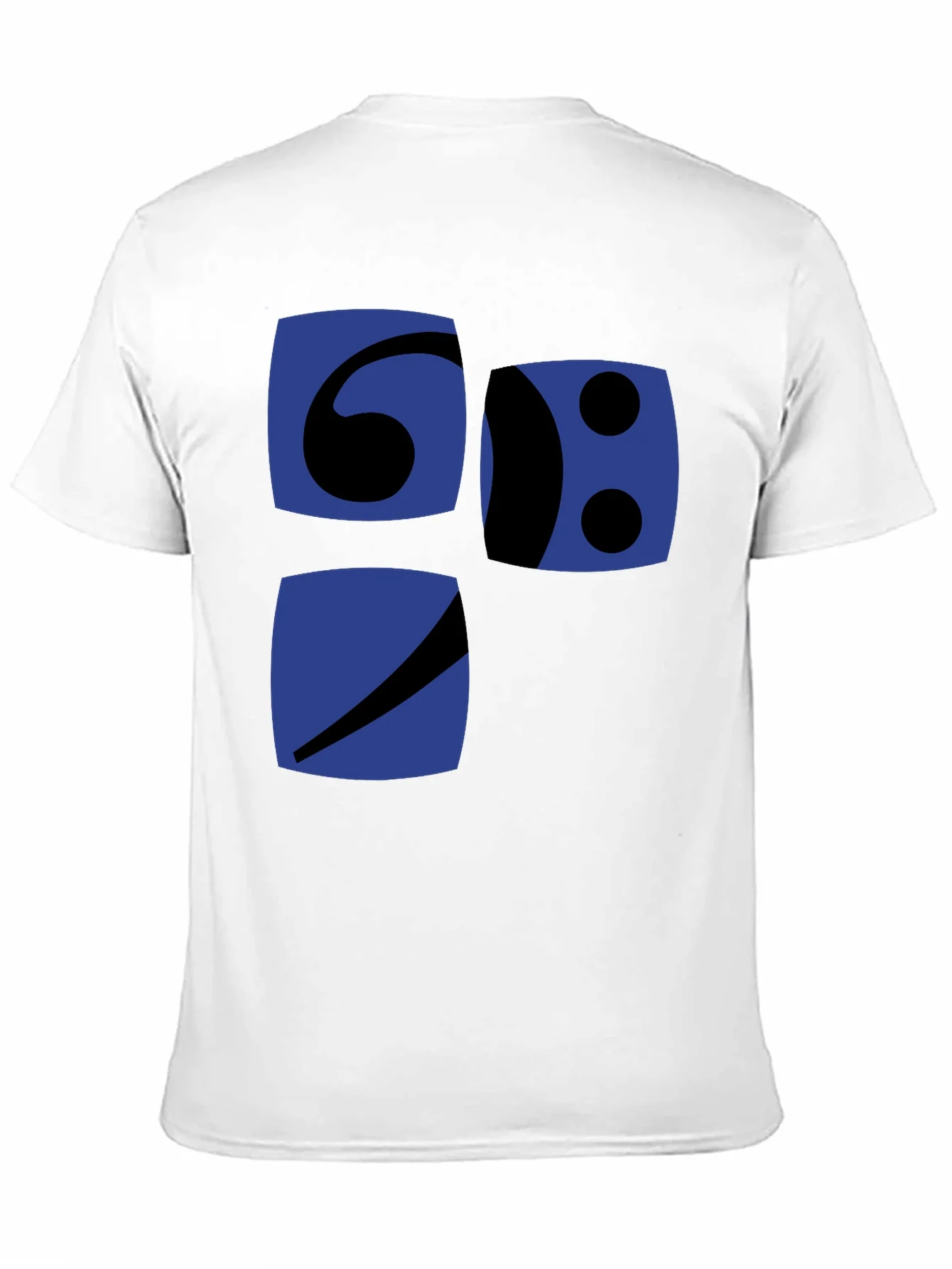 Camiseta Negra con Dise?o Gr¨¢fico Abstracto en Azul