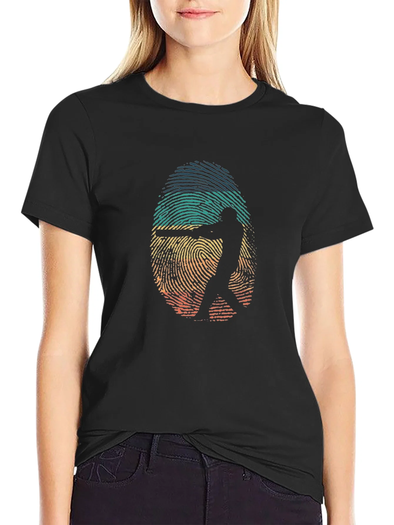 Rebbecca Ringer Fingerprint Gun Silhouette Graphic Tee