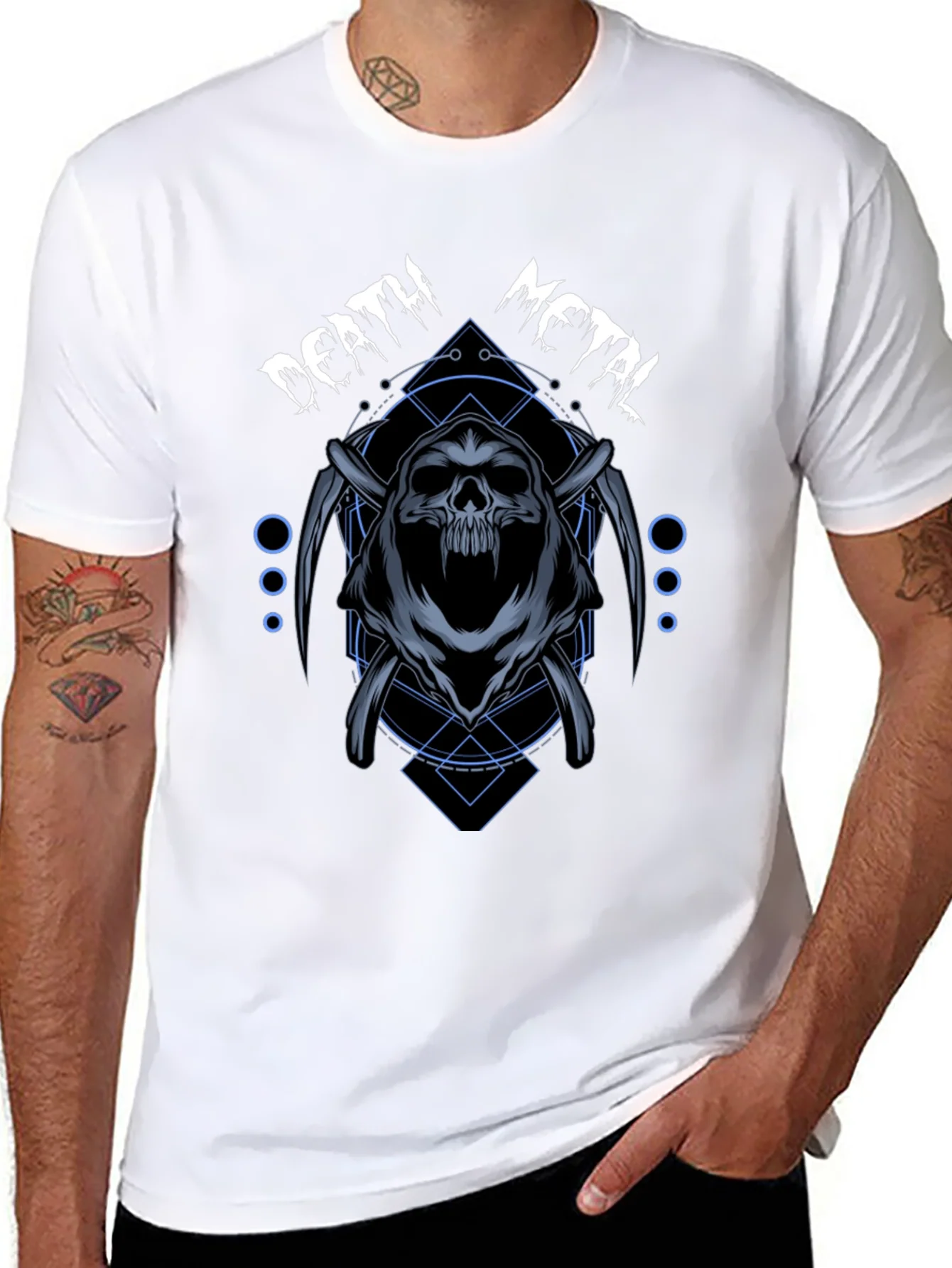 Rebbecca Death Metal Graphic T-Shirt - Grim Reaper Design
