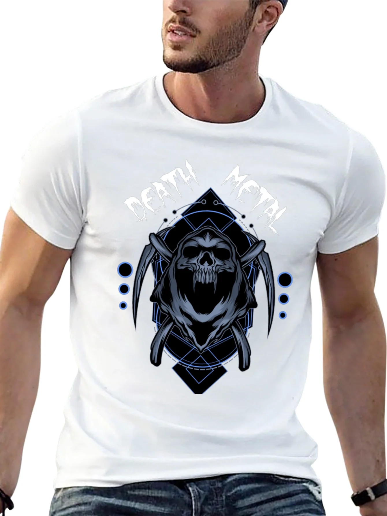 Rebbecca Death Metal Graphic T-Shirt - Grim Reaper Design