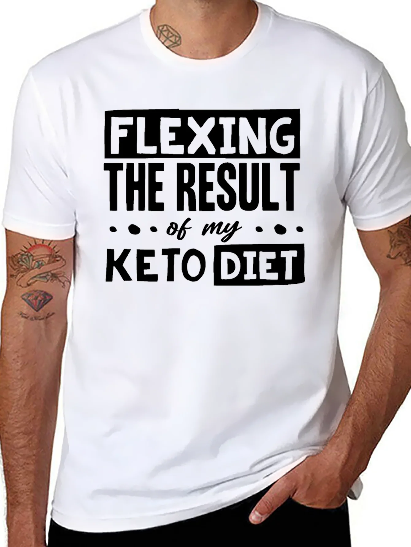 Rebbecca Flexing Keto Diet Result Black T-Shirt