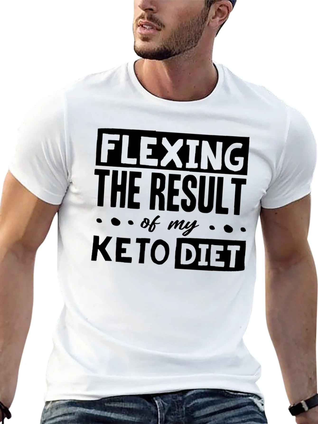Rebbecca Flexing Keto Diet Result Black T-Shirt