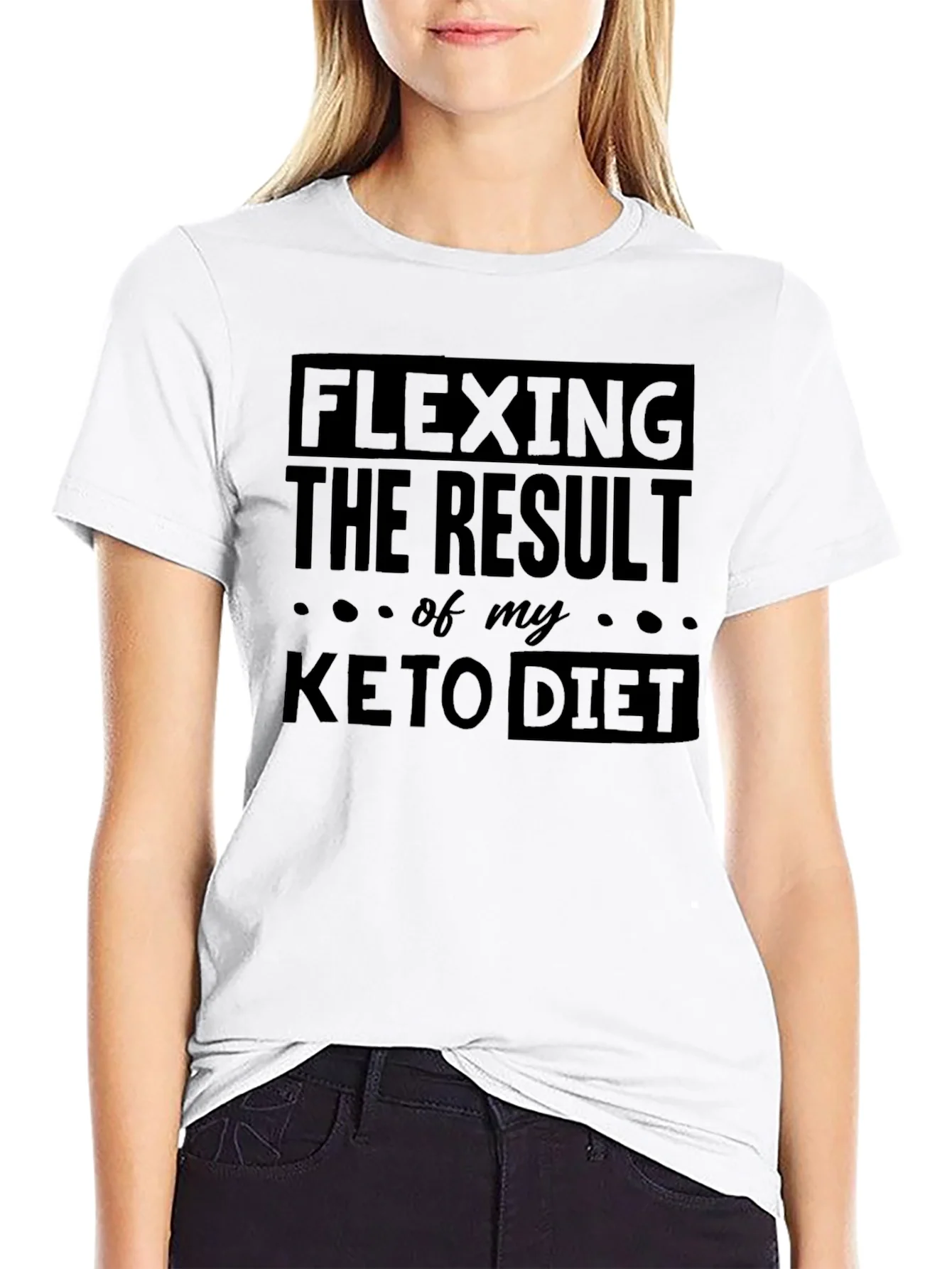 Rebbecca Flexing Keto Diet Result Black T-Shirt
