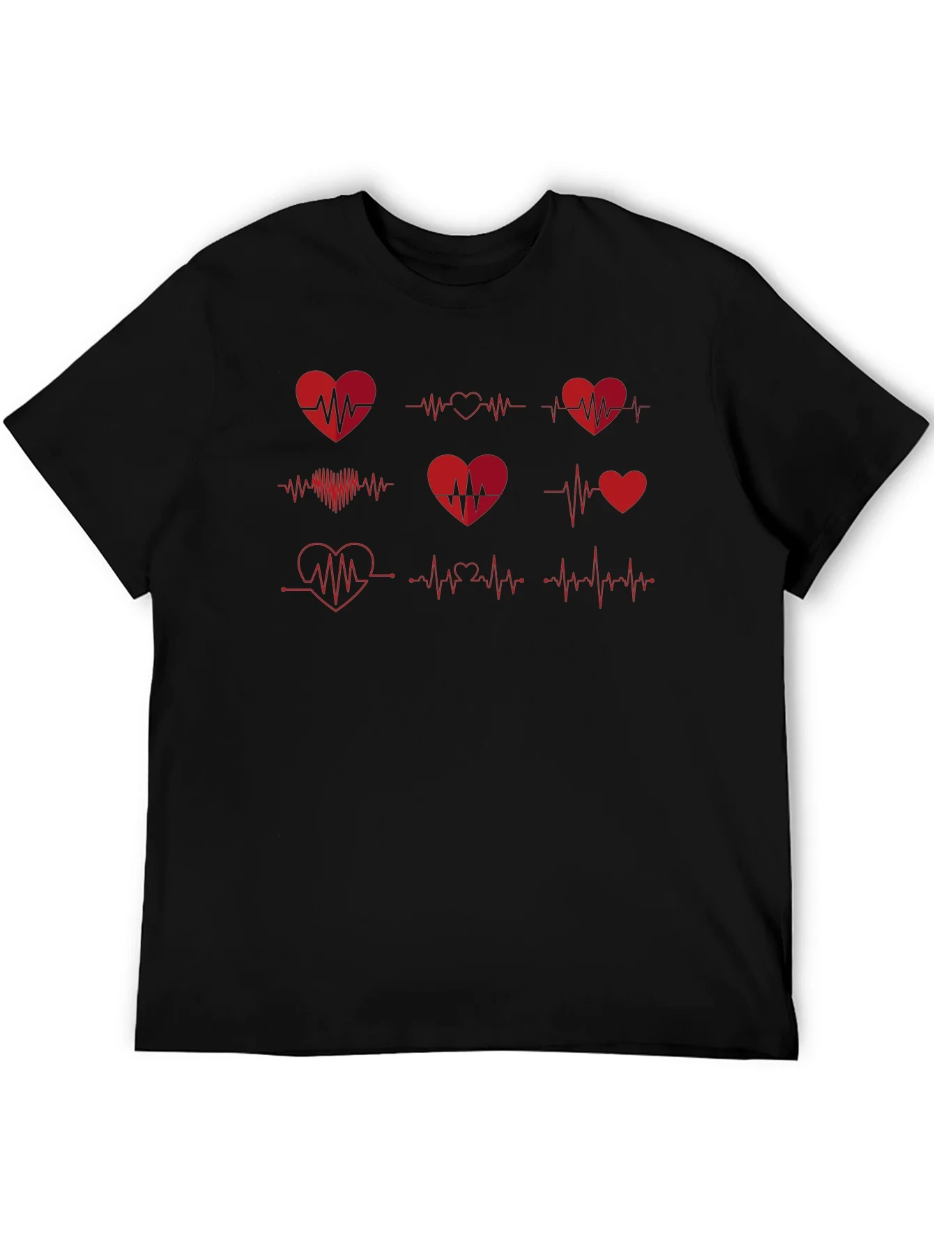 Rebbecca Heartbeat Rhythm Graphic Tee - Black Cotton T-Shirt