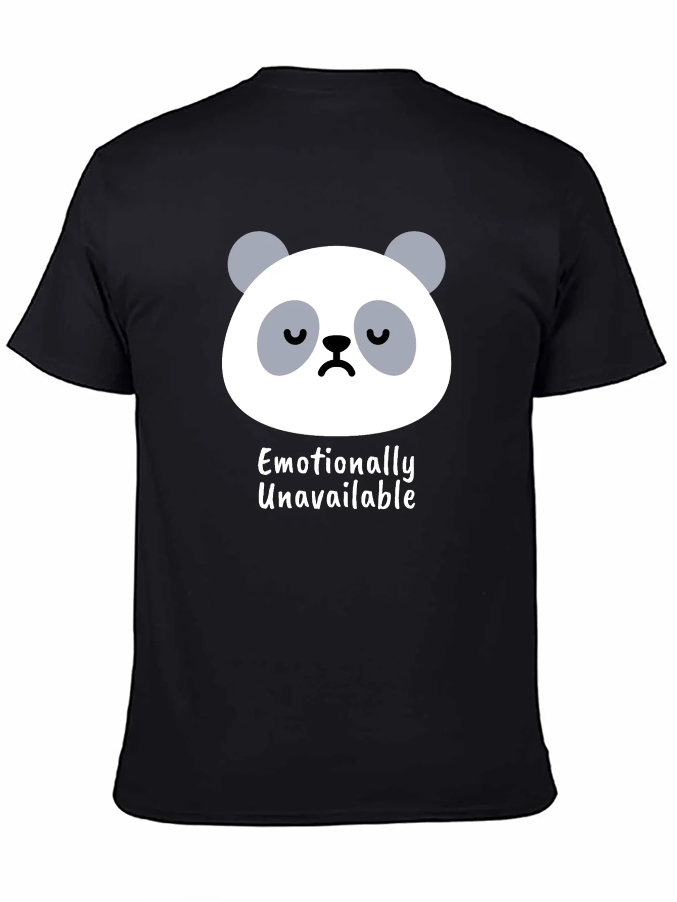 Camiseta Negra con Panda Emocionalmente No Disponible