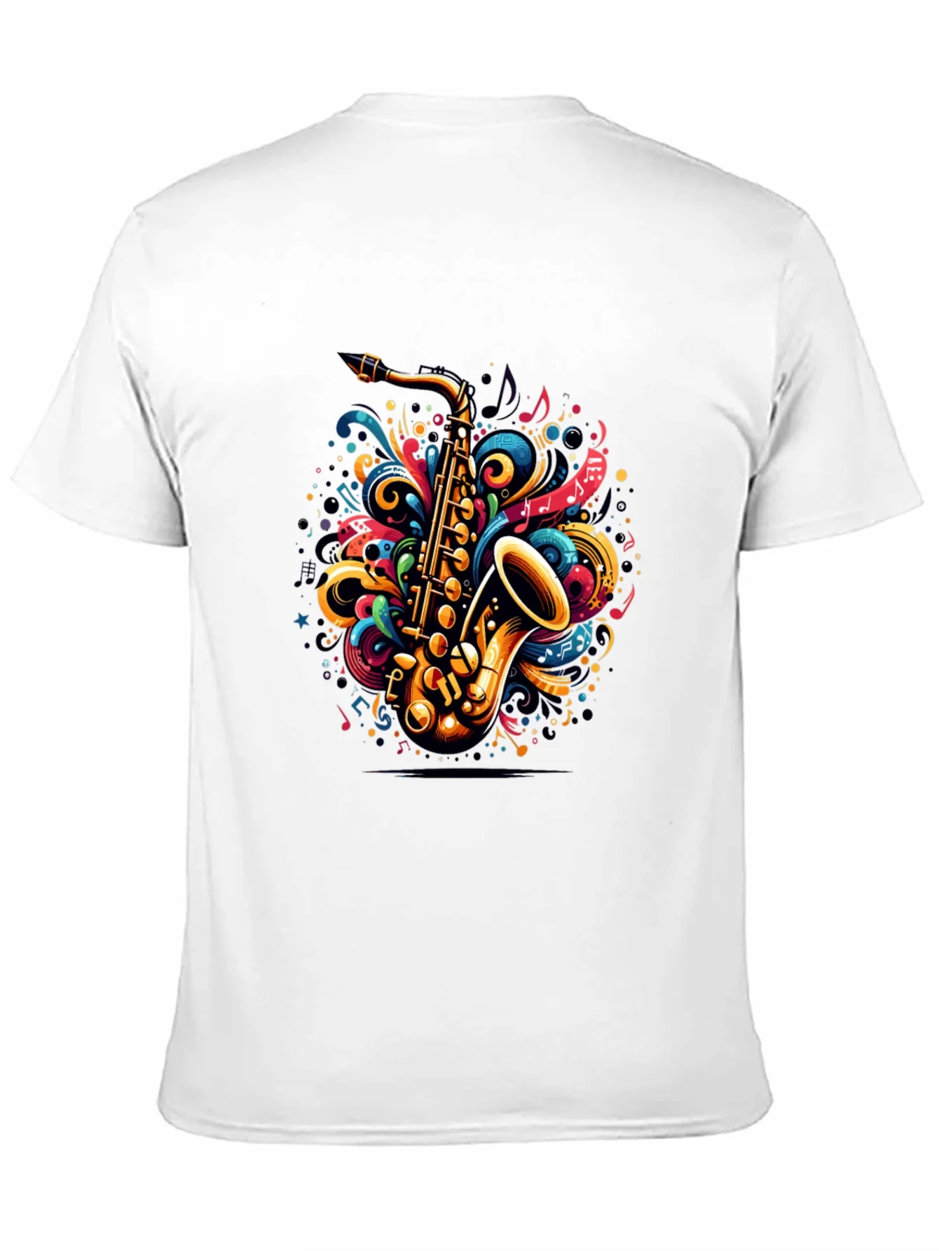 Camiseta Negra con Dise?o de Saxof¨®n Musical