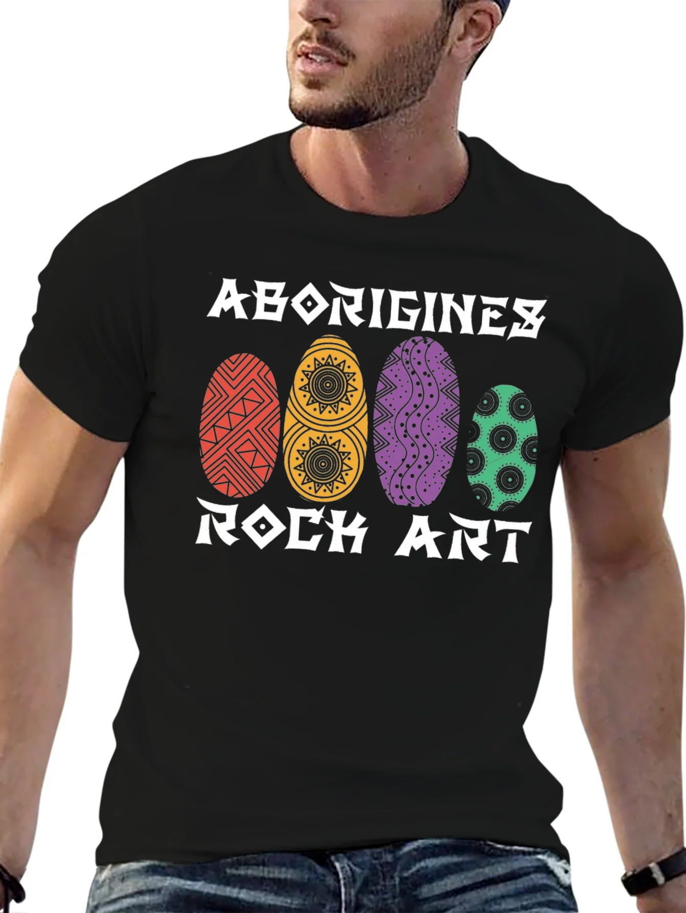 Camiseta Negra Arte Rupestre Abor¨ªgenes