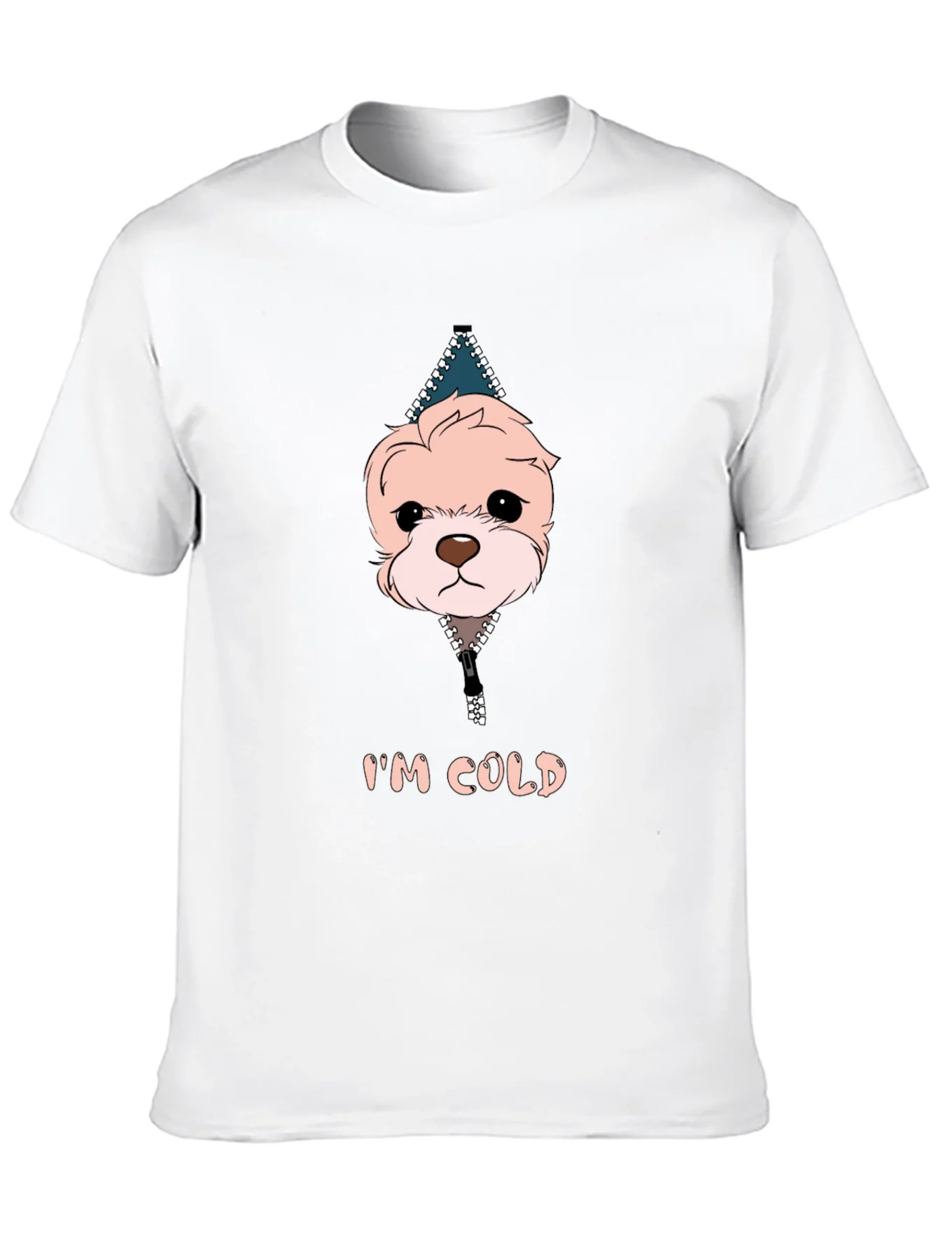 Camiseta Negra Im Cold con Dise?o de Cachorro