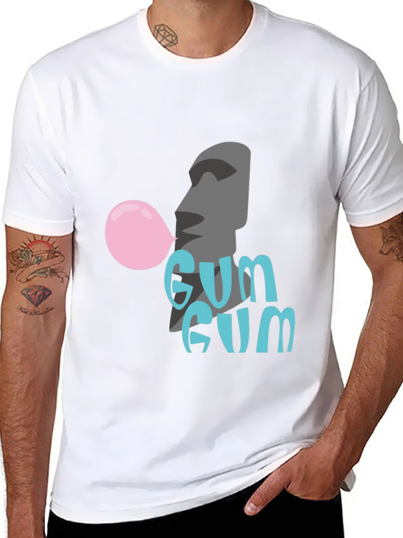 Rebbecca Moai Gum T-Shirt - Bubblegum Fun!