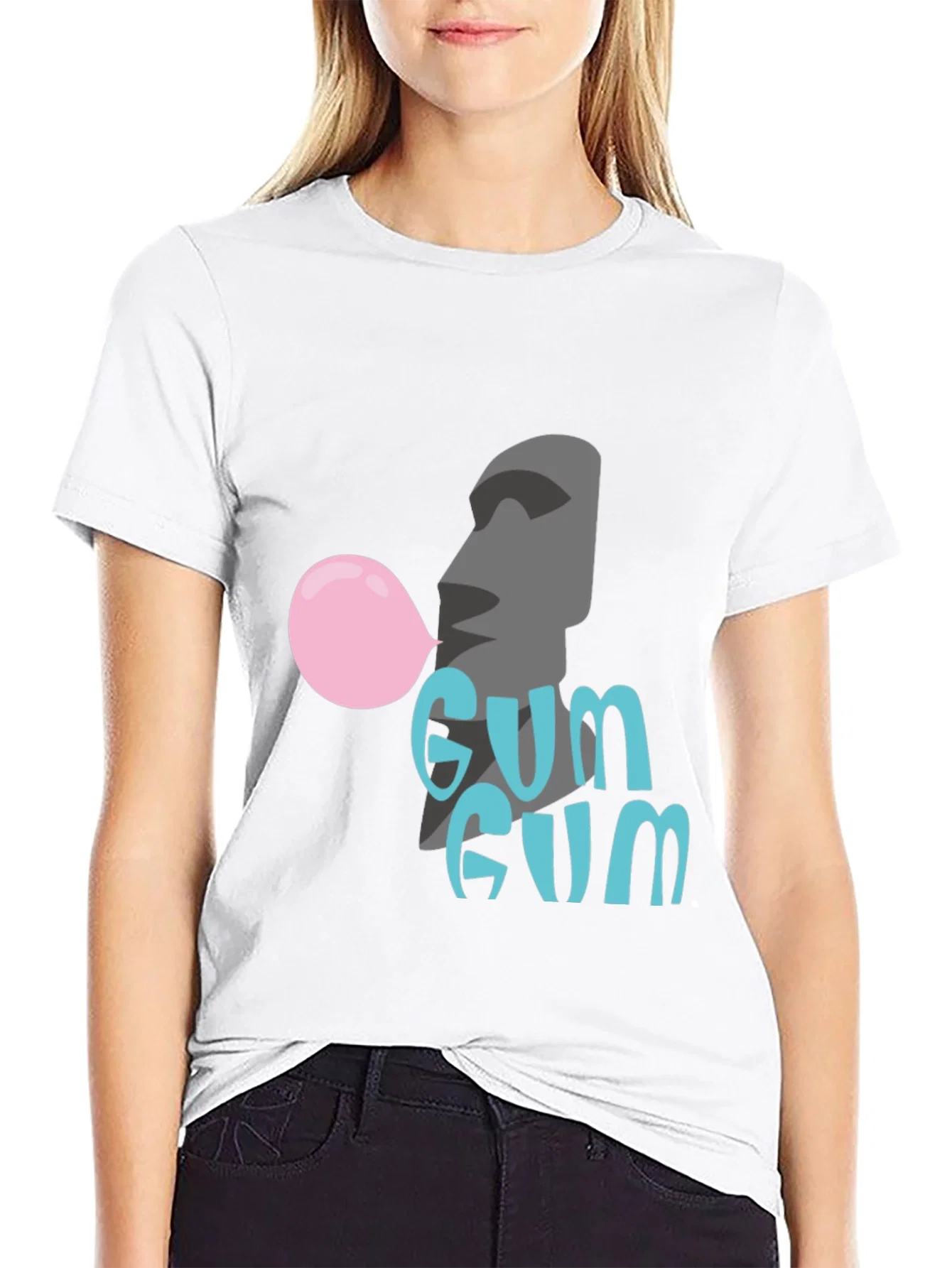 Rebbecca Moai Gum T-Shirt - Bubblegum Fun!