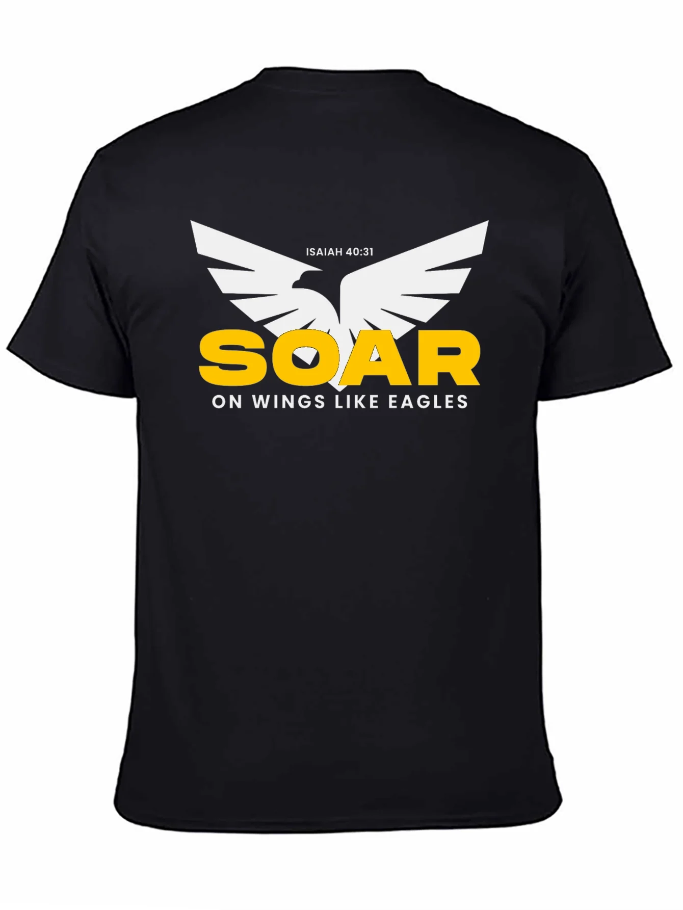 Camiseta Negra Elevarse Como ¨¢guilas