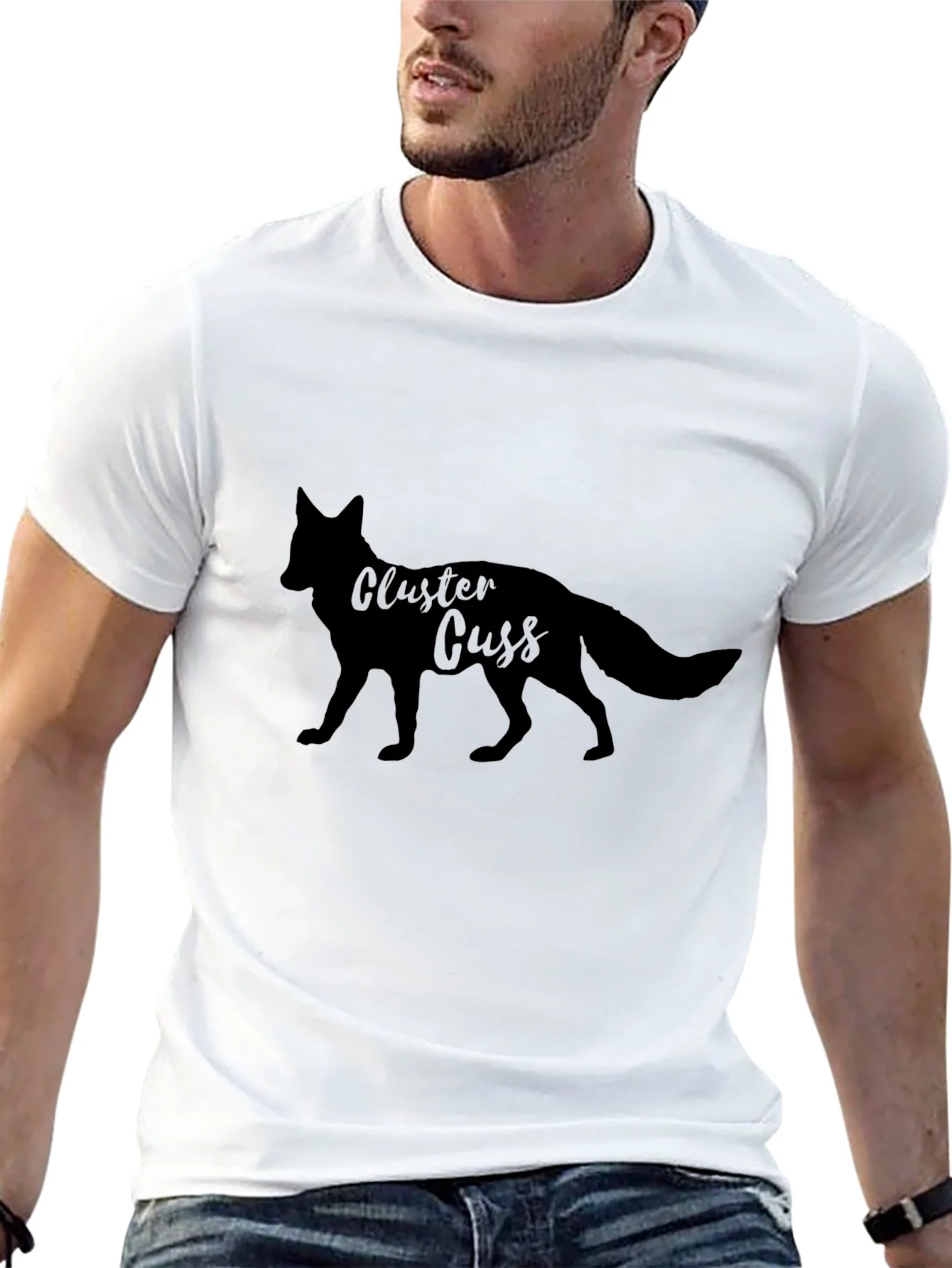 Rebbecca Cluster Cuss Fox Black T-Shirt