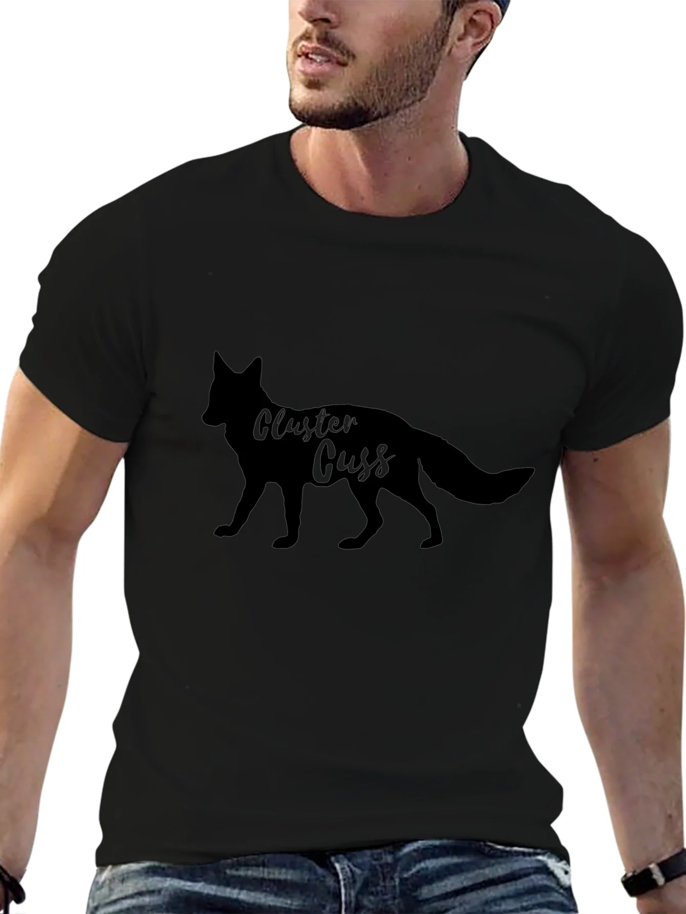Rebbecca Cluster Cuss Fox Black T-Shirt