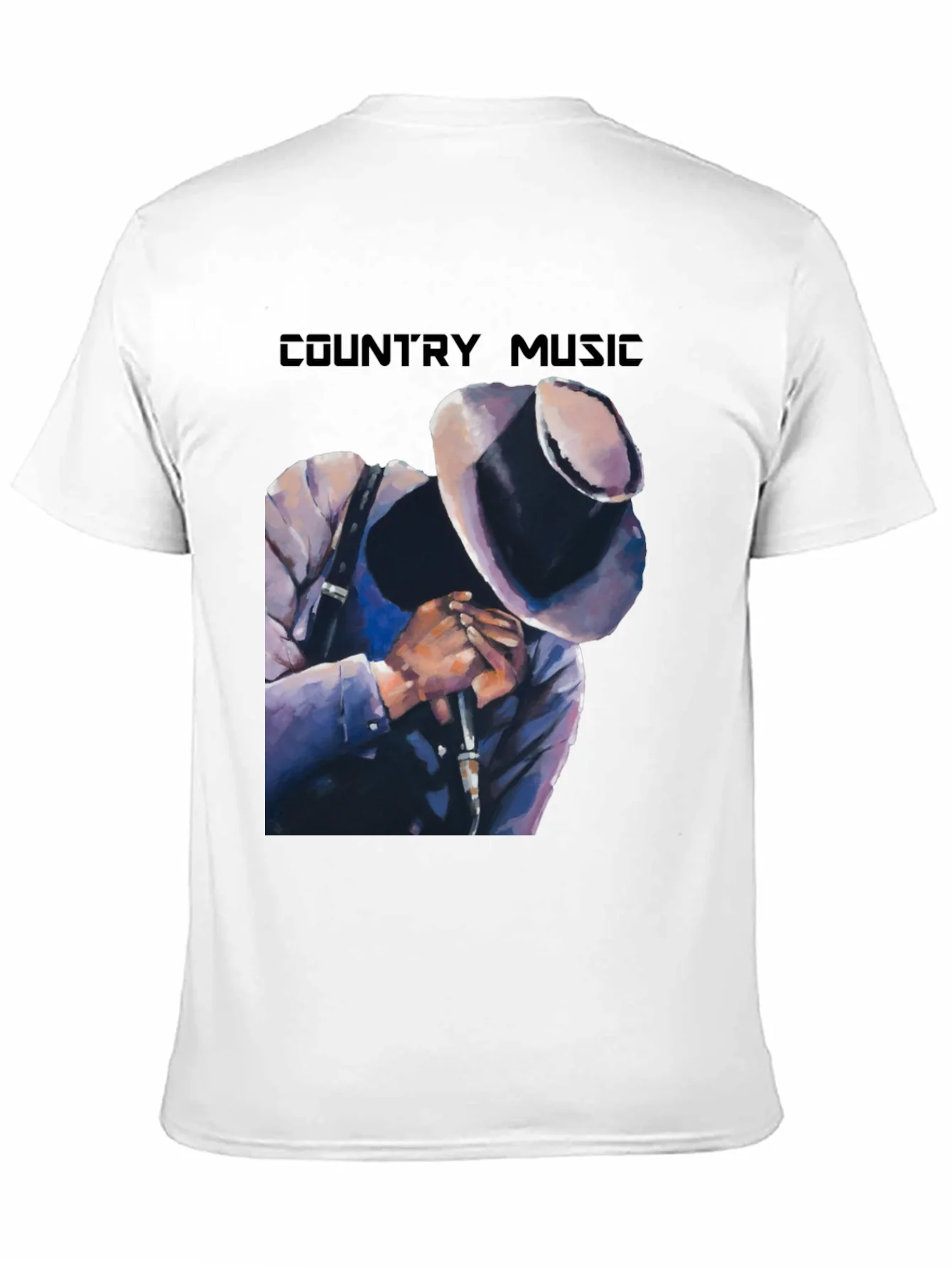 Camiseta Negra Country Music con Dise?o Art¨ªstico