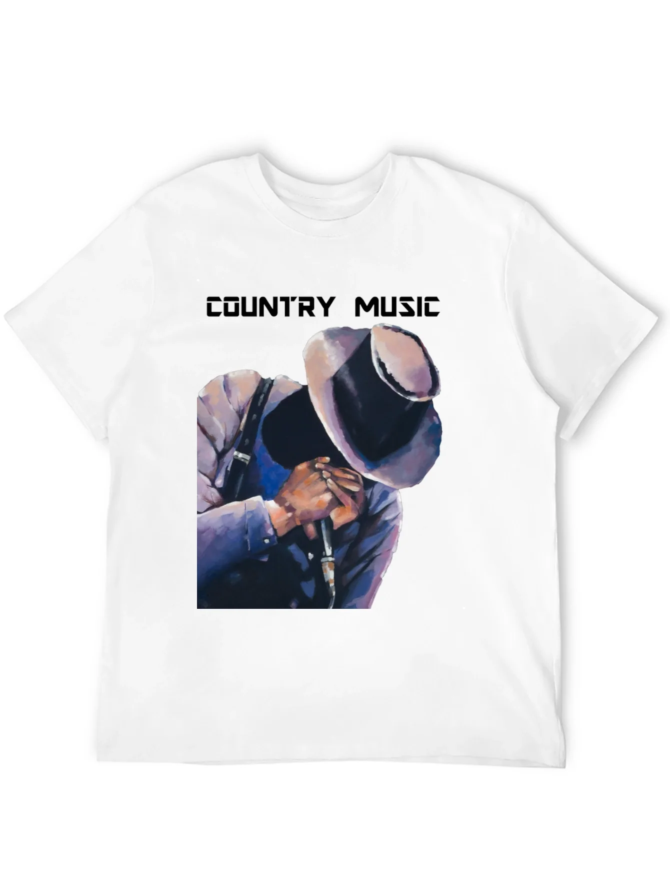 Camiseta Negra Country Music con Dise?o Art¨ªstico