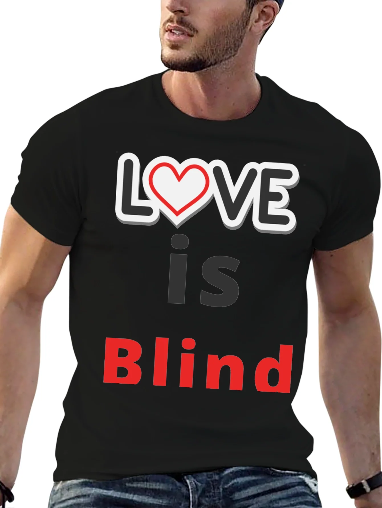 Camiseta Negra Love is Blind para Hombre