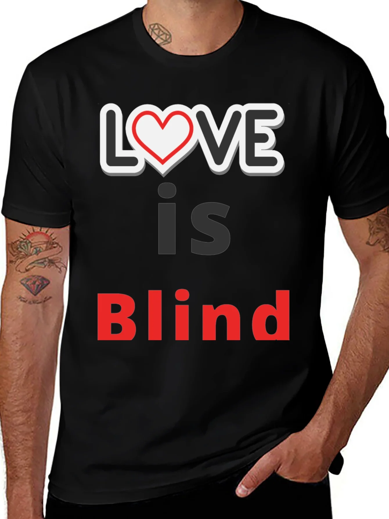 Camiseta Negra Love is Blind para Hombre