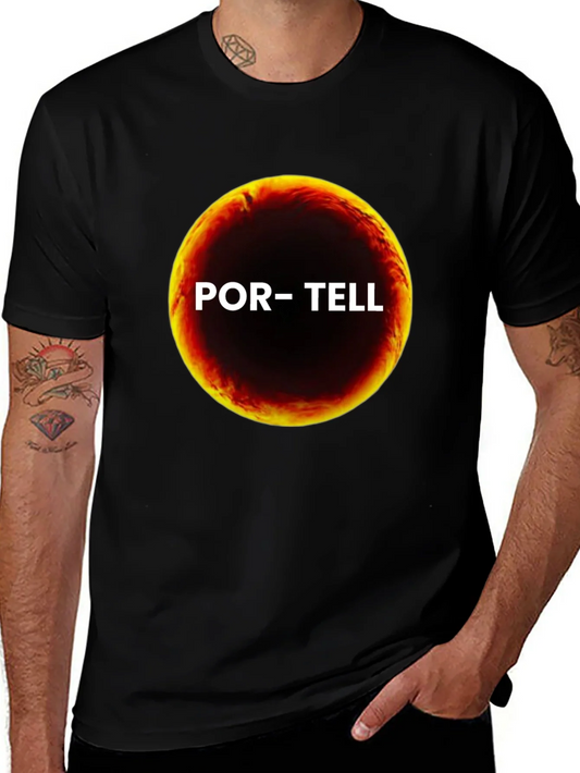 Rebbecca Portell T-Shirt - Solar Eclipse Design Black Cotton Tee