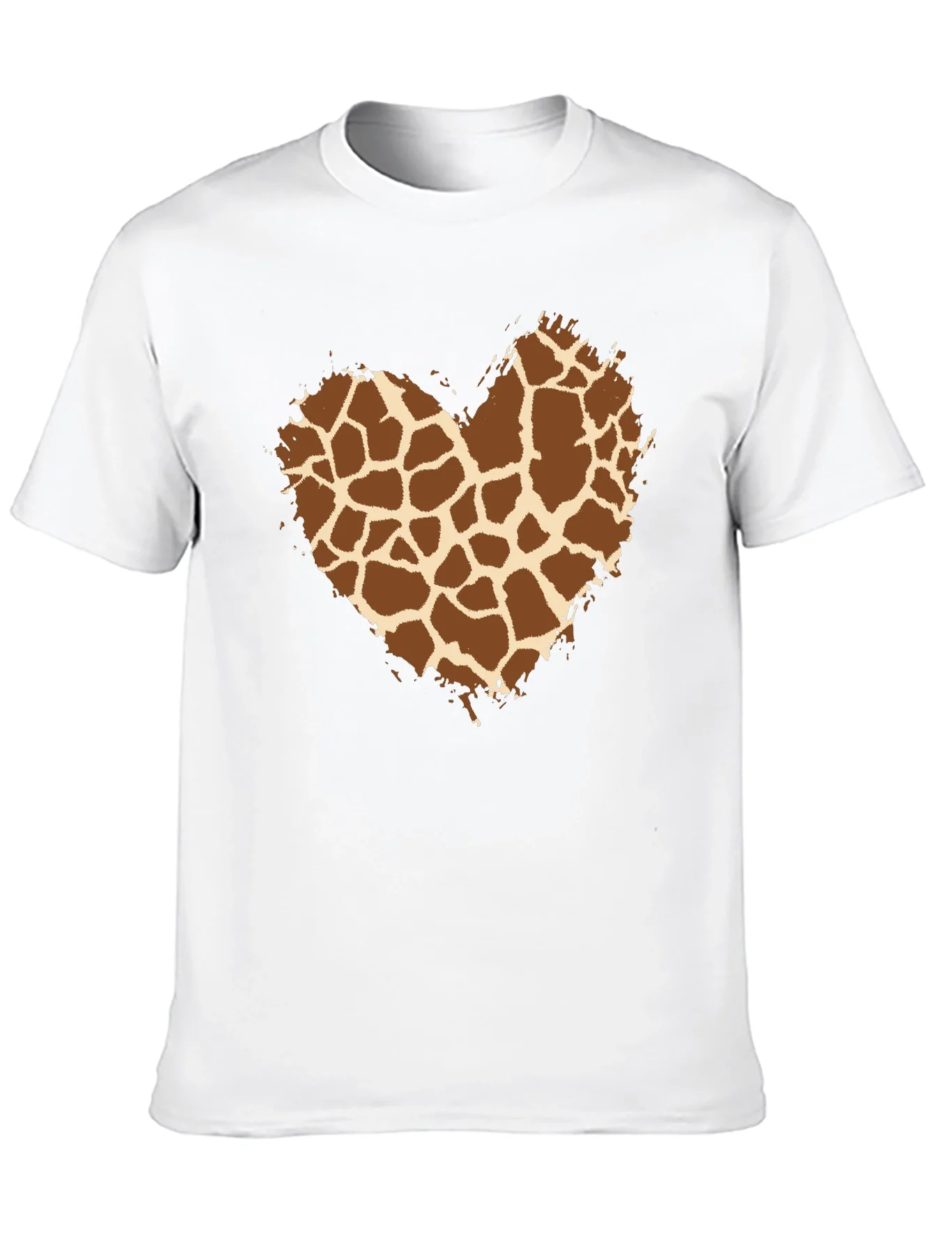 Rebbecca Giraffe Print Heart Tee - Trendy Graphic T-Shirt