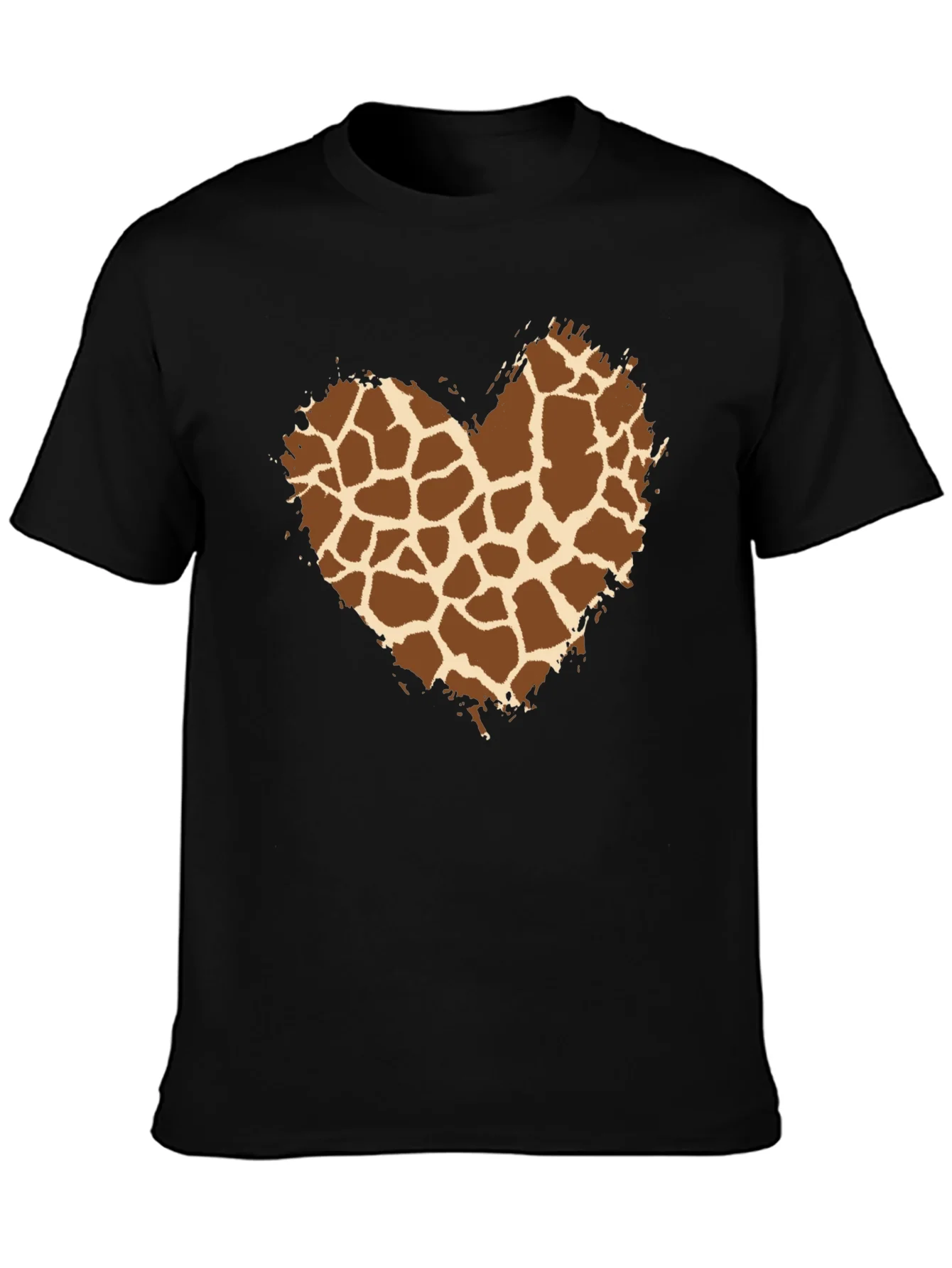 Rebbecca Giraffe Print Heart Tee - Trendy Graphic T-Shirt