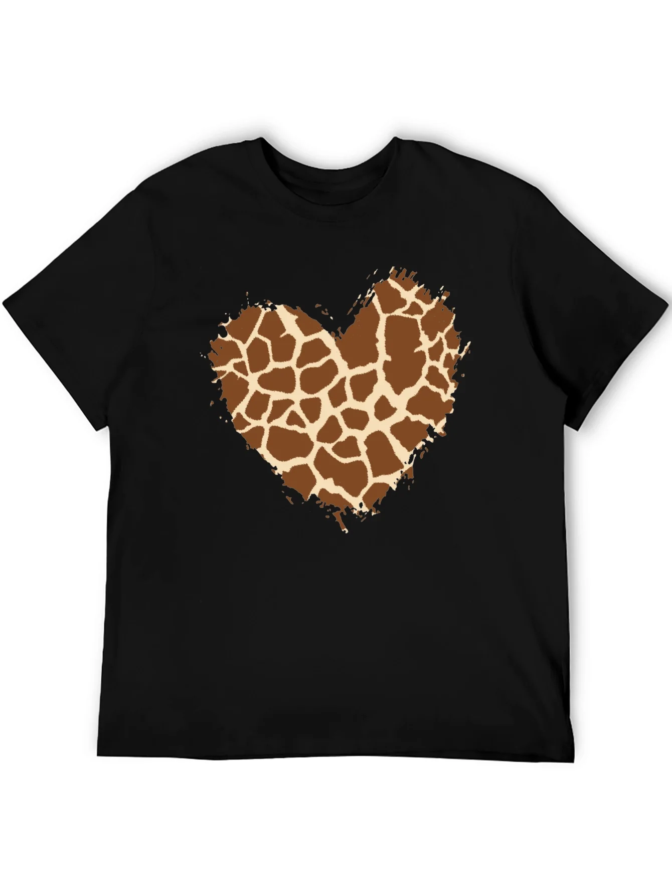 Rebbecca Giraffe Print Heart Tee - Trendy Graphic T-Shirt